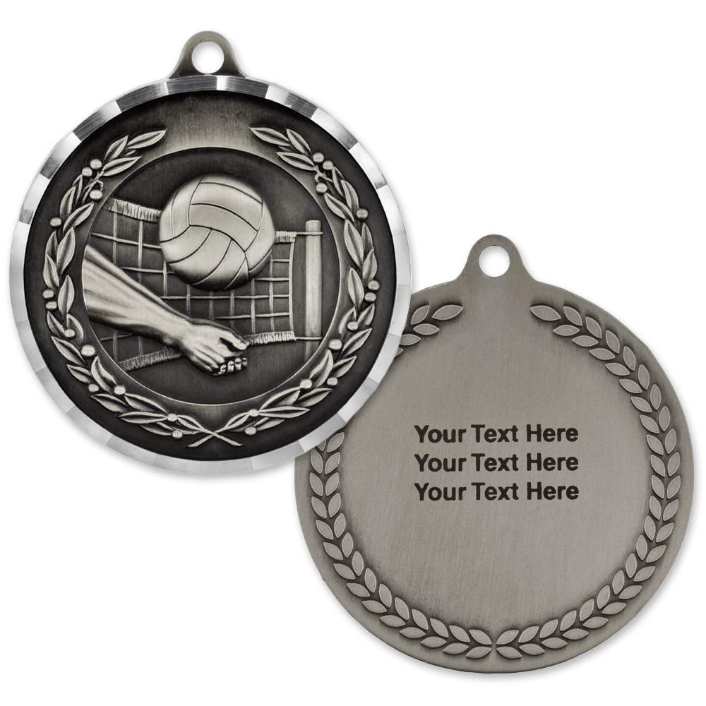 Personalized Engravable Diamond Cut Volleyball Medal - Custom Sports Award for Players, Coaches & Teams - Perfect for Tournaments, Championships & Recognition Ceremonies