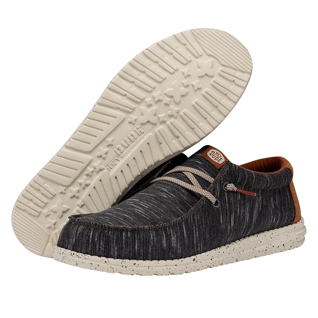 Hey Dude Men's Wally Jersey Slip-On Loafers - Lightweight & Comfortable Casual Shoes for Men | Perfect for Walking, Travel & Everyday Wear