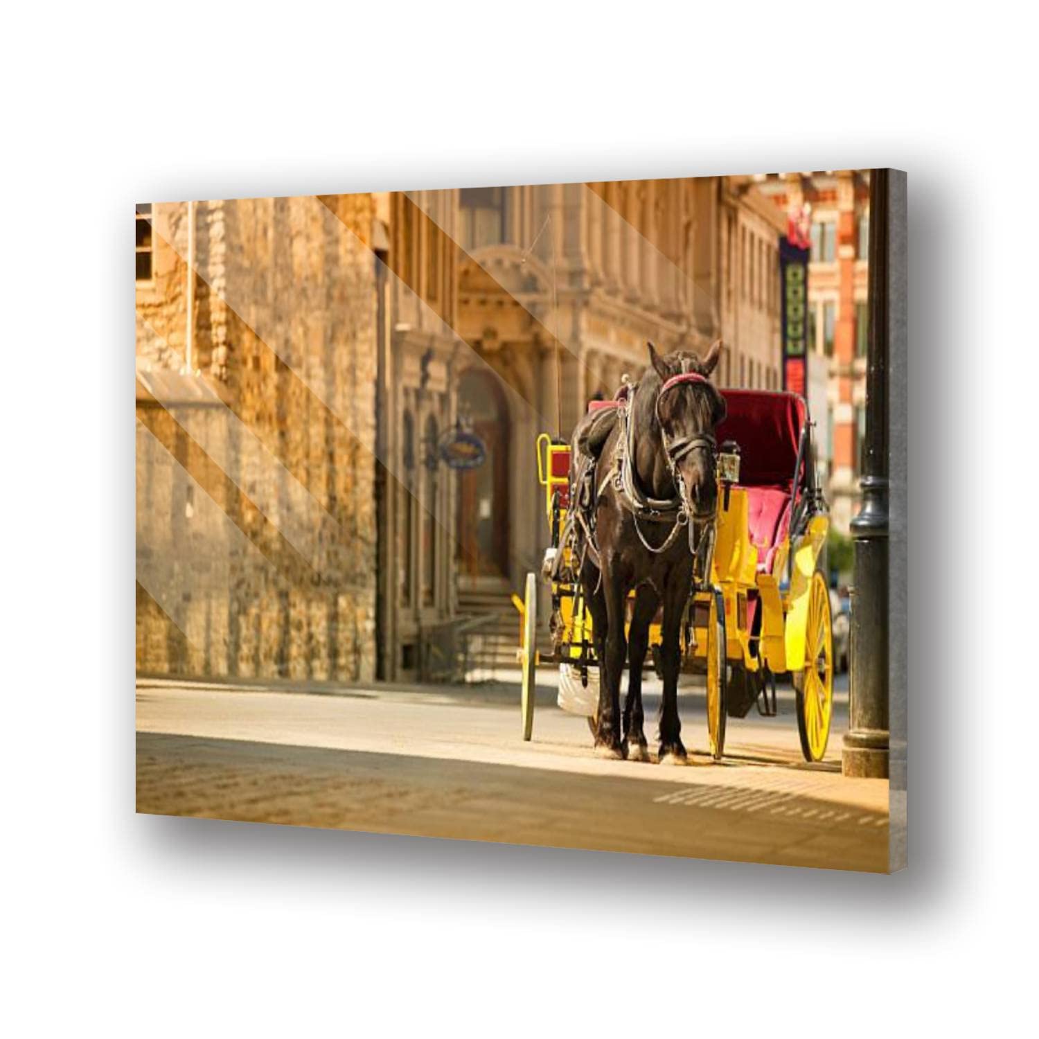 Modern Acrylic Glass Wall Art - Old Montreal Quebec Canada Landscape Print - Floating Picture for Living Room, Bedroom & Office Decor - Shatterproof Tempered Acrylic Artwork for Home & Workspace
