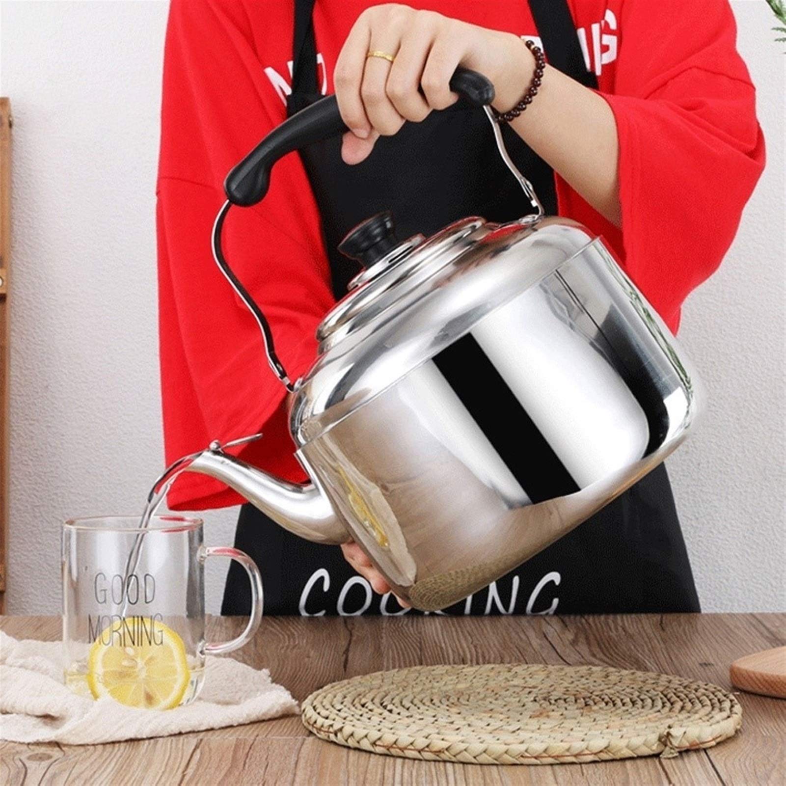Premium Stainless Steel Whistle Tea Kettle for Gas & Electric Stoves - Large 2.5QT Capacity with Cool-Touch Handle - Perfect for Tea Lovers, Camping & Home Kitchen Use