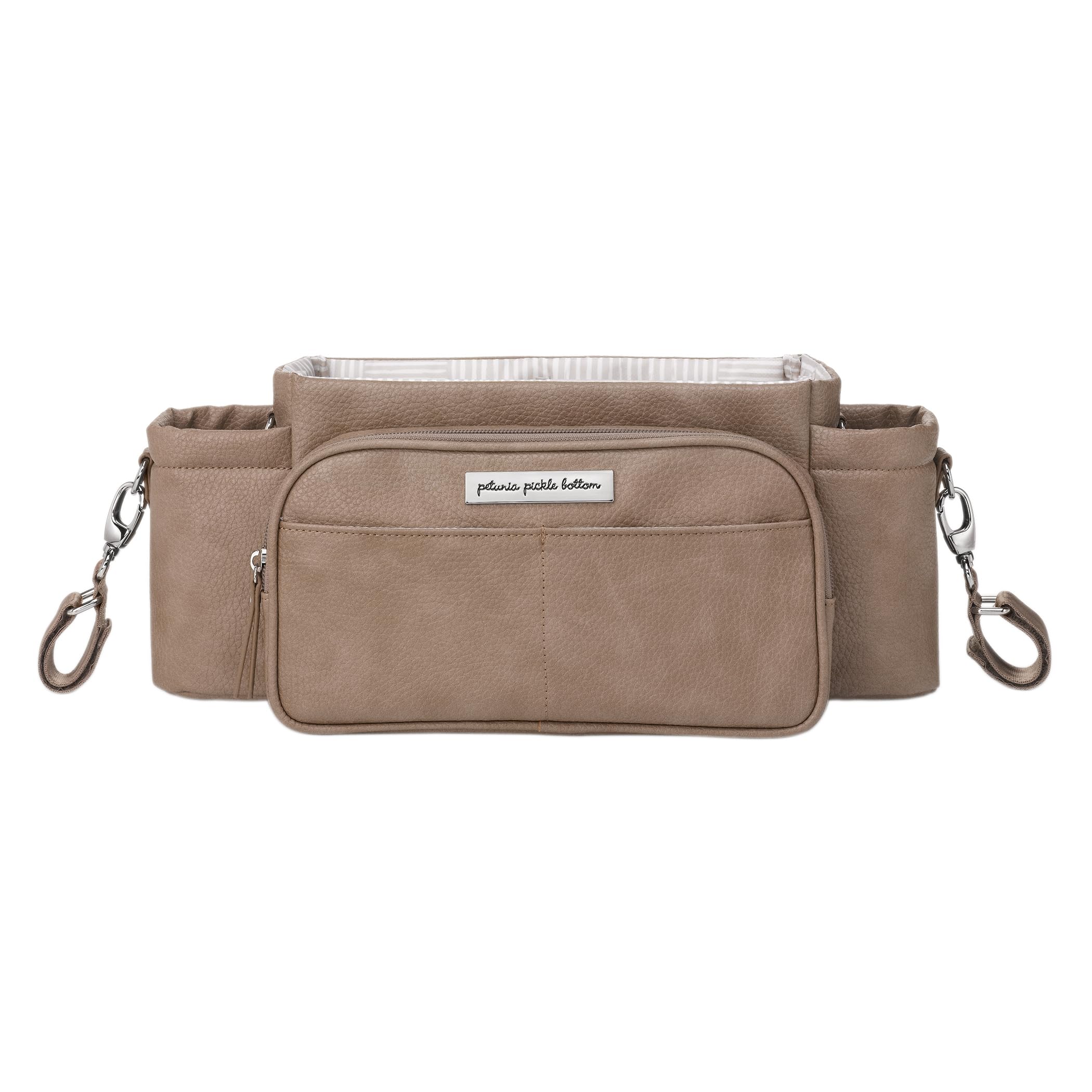 Petunia Pickle Bottom Wander Stroller Caddy Organizer - Baby Stroller Accessory with Multiple Carry Positions, Fits Most Strollers - Mink | Perfect for Diapers, Bottles & Essentials On-The-Go
