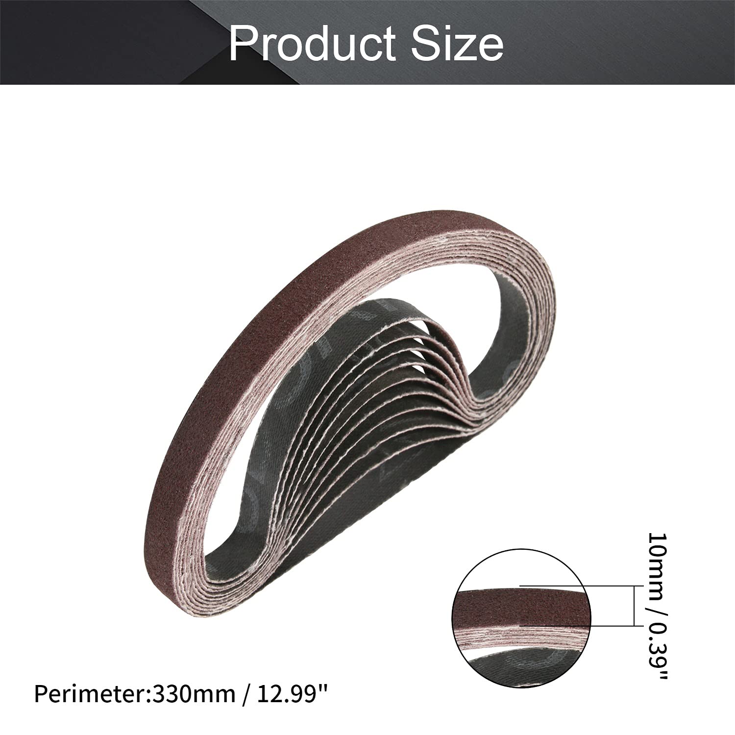Utoolmart 10-Pack 0.4x13 Inch 120 Grit Aluminum Oxide Sanding Belts - Premium Abrasive Sandpaper for Wood Finishing, Metal Polishing & Drywall Sanding - Fits Portable Belt Sanders - Ideal for DIY Projects, Furniture Refinishing & Sharpening Tools