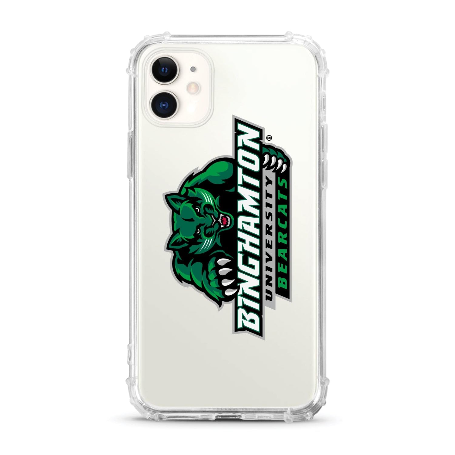 OTM Essentials Rugged Phone Case for iPhone 13 Pro Max - Shockproof Protective Cover with Tough Edge Design - Binghamton University Themed Classic White Case | Perfect for College Students, Outdoor Activities & Daily Protection