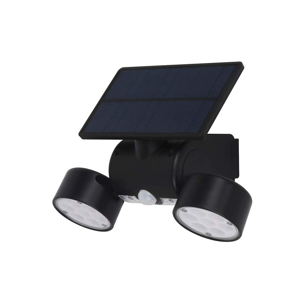 360° Rotatable Solar Security Lights with Motion Sensor - Dual Head LED Wall Mounted Outdoor Solar Lights for Garden, Stairs, Doorway (Black) | Weatherproof & Energy-Efficient Solar Powered Lighting