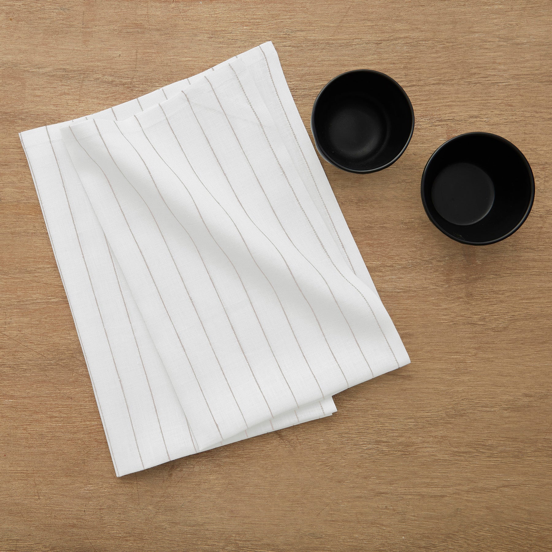 Premium Pinstripe Kitchen Towels Set of 2 - Absorbent Cotton Dish Towels for Drying Dishes & Cleaning - Perfect for Modern Kitchens & Housewarming Gifts