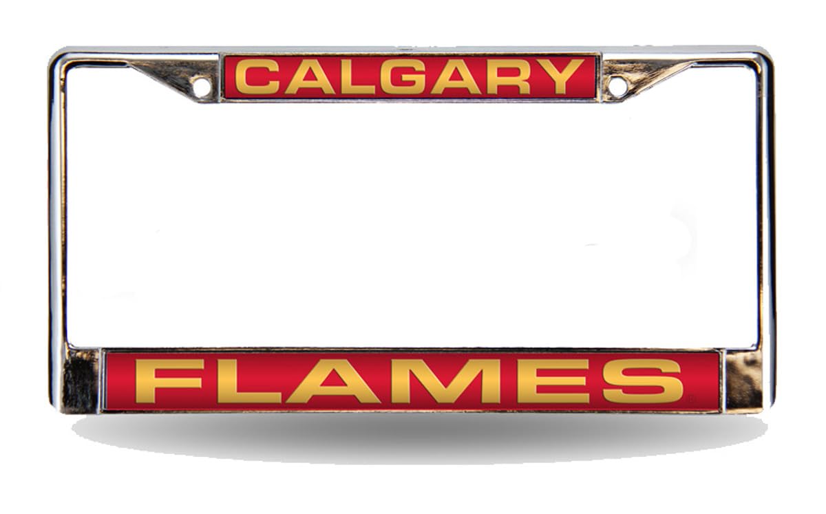 Rico Calgary Flames NHL Chrome Metal License Plate Frames (Set of 2) - Laser Cut Car Accessories for Hockey Fans & Team Pride