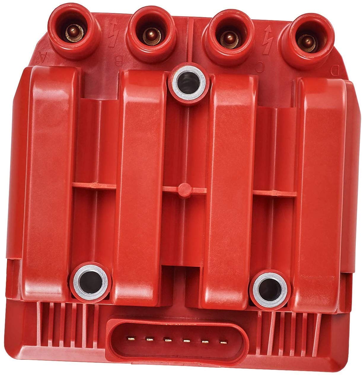 ENA Red Ignition Coil Pack Compatible with VW Golf Jetta Beetle 1998-2011 2.0L - Replacement for UF484 C1393 5C1390 - High Performance Engine Part for Smoother Acceleration & Fuel Efficiency