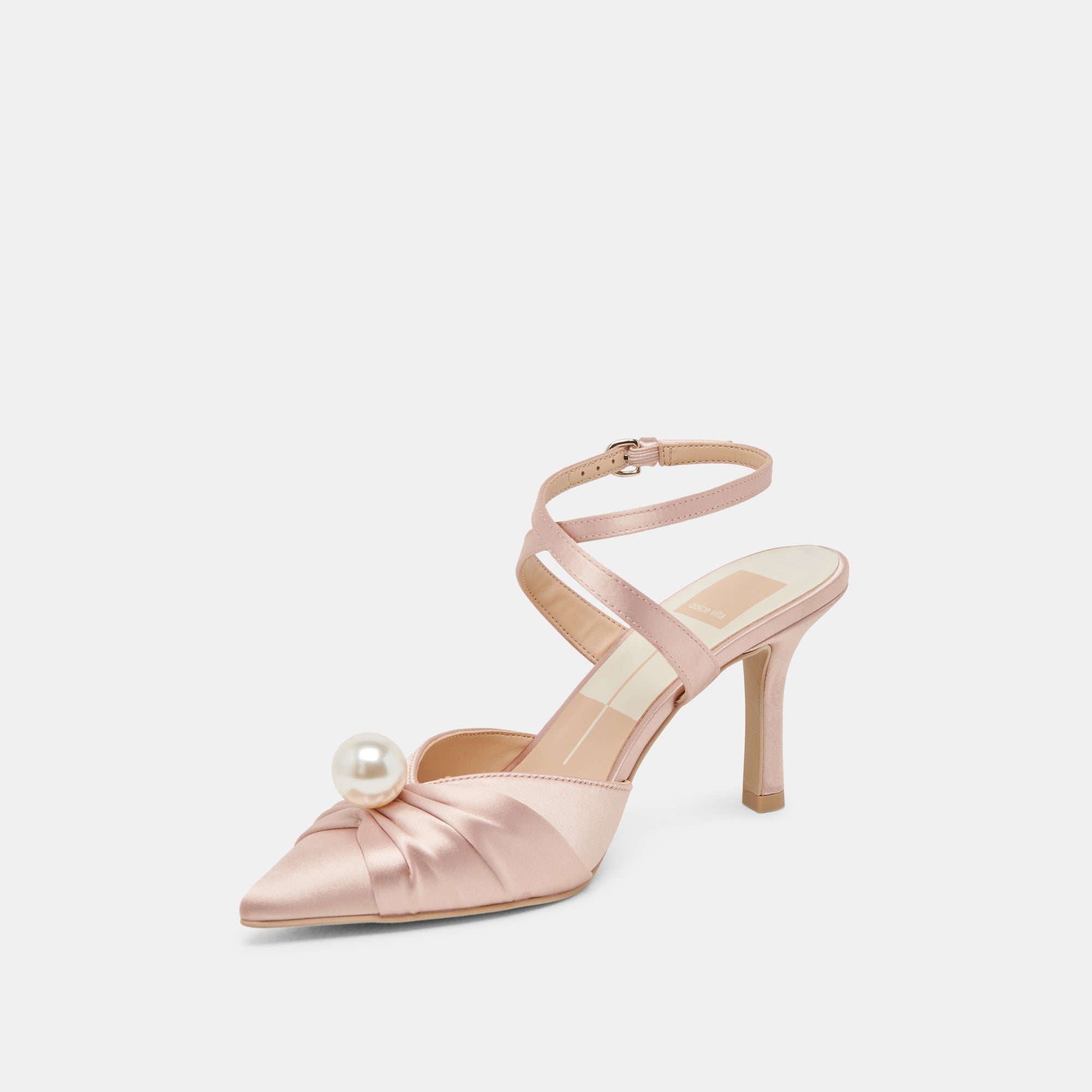 KAYSEY Women's Light Blush Satin High Heels - Elegant Dress Shoes for Parties, Weddings & Formal Events