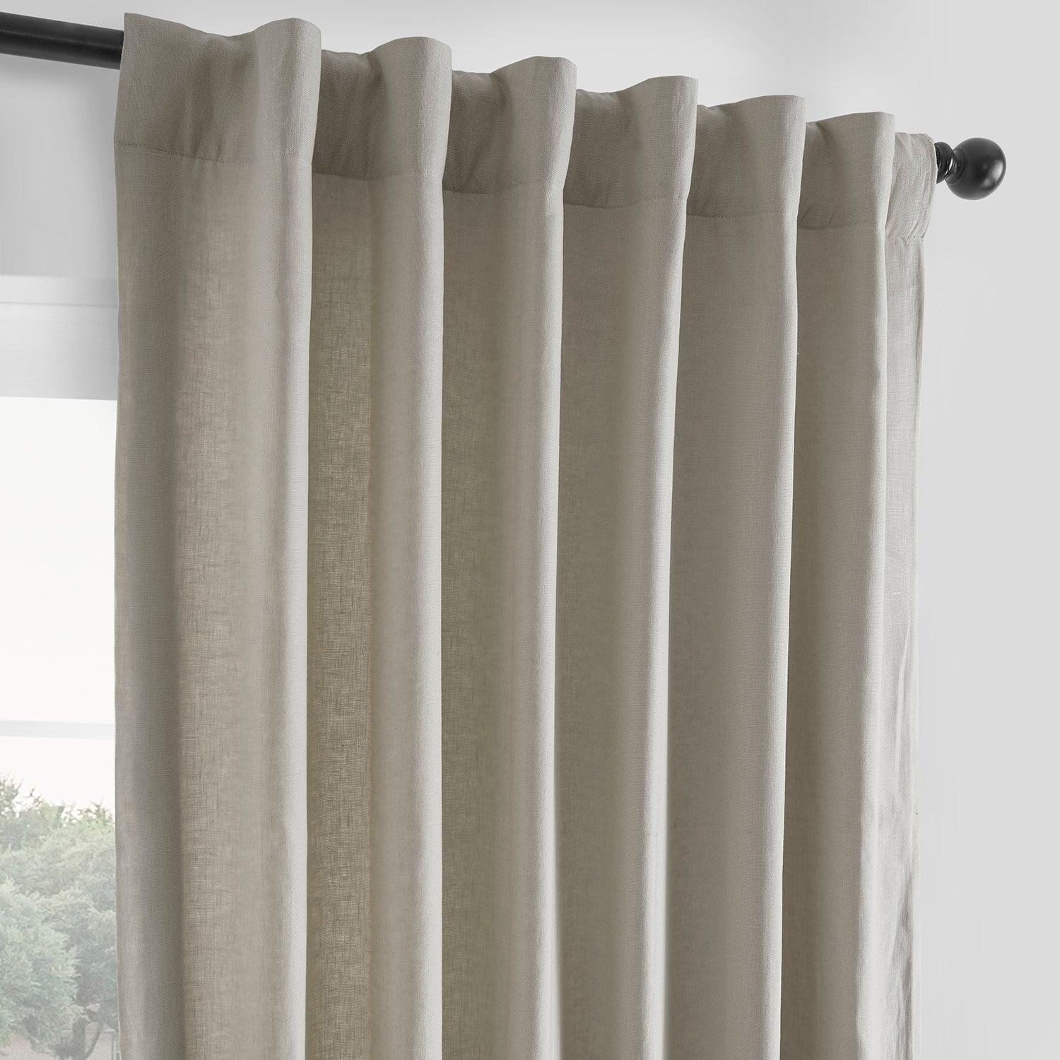 Premium Khaki French Linen Blackout Curtains - Thermal Insulated Window Drapes for Bedroom & Living Room - Noise Reducing Home Decor for Better Sleep & Privacy