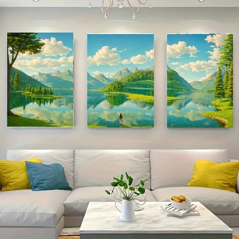 3-Piece Wolf Metal Wall Art Print - Ready to Hang Home Decor for Living Room, Bedroom & Office - Nature Inspired Wildlife Decor