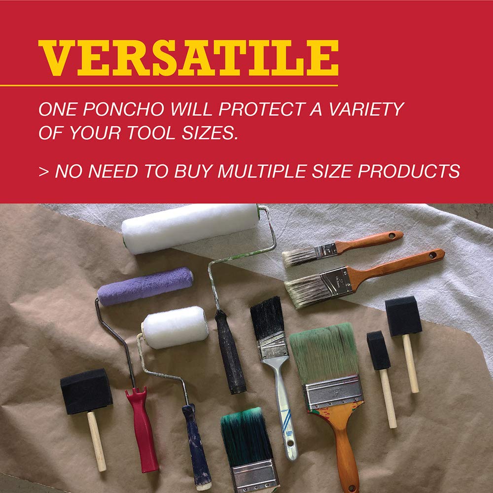 Allway Paint Poncho Disposable Protective Cover - Clear Plastic Painting Smock for DIY Projects, Home Renovation & Art Classes