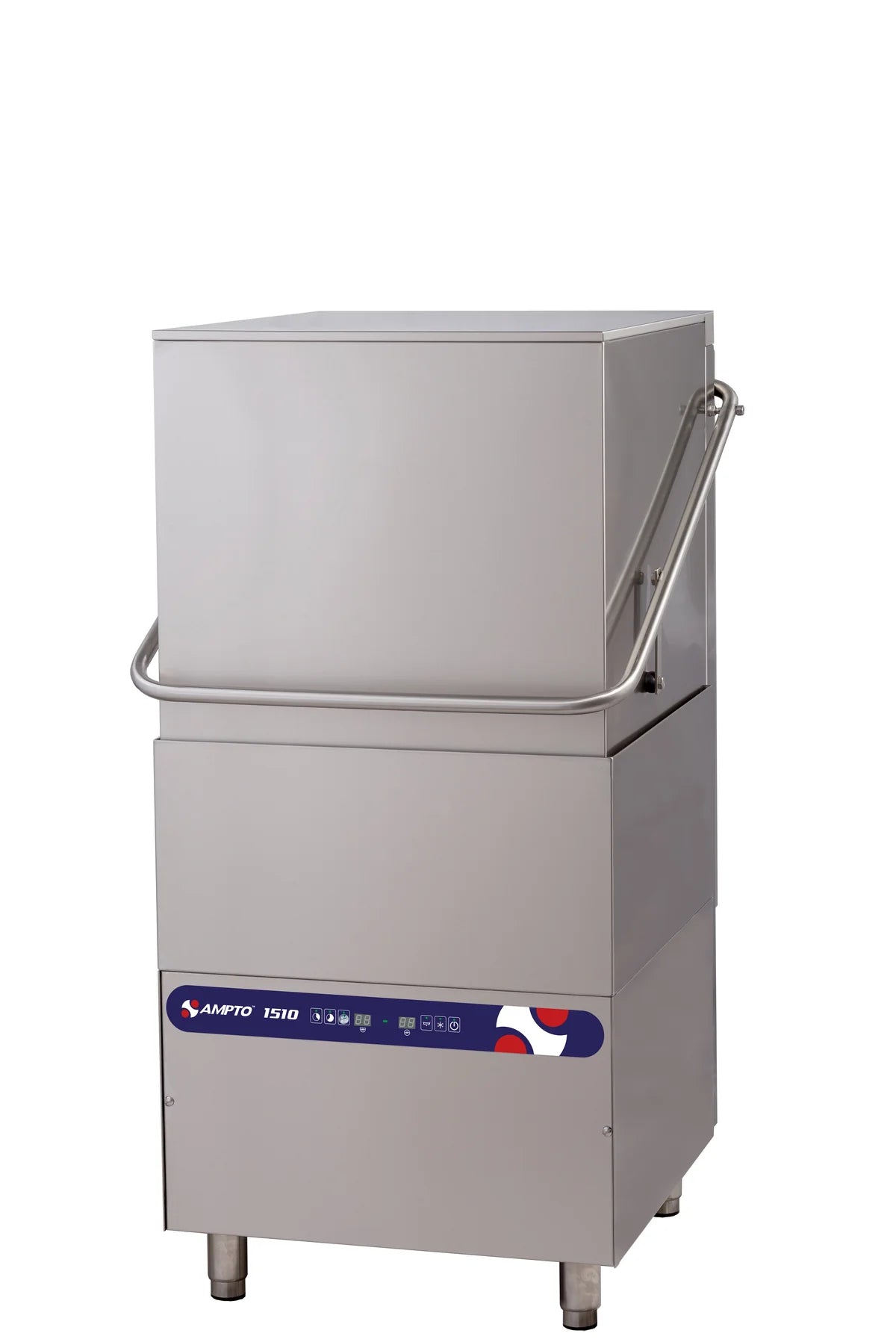 AMPTO Commercial Dishwasher - 34 5/8 Inch Wide Hood Type with 8.6kW Booster Heater | High-Temperature Sanitizing | Washes Up to 30 Racks Per Hour | Ideal for Restaurants, Catering Services & High-Volume Kitchens