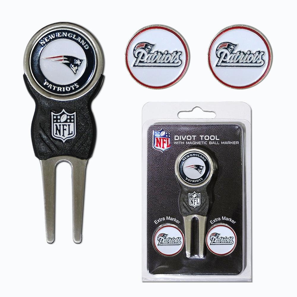 NFL Divot Tool with 3 Removable Magnetic Double-Sided Enamel Golf Ball Markers - Team Golf Accessories Set for Football Fans | Perfect for Golf Course, Practice Range & Game Day Gifts