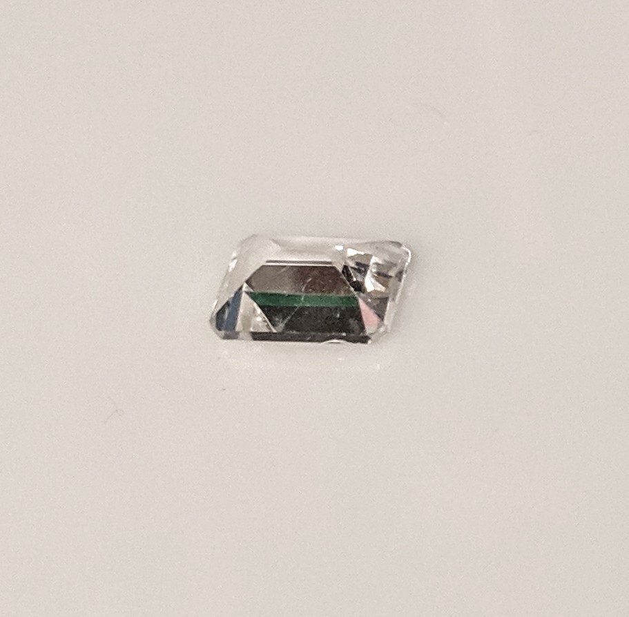 1.74ct Natural White Clear Sapphire Loose Stone - 8x6mm Emerald Cut VVS Clarity, September Birthstone, Diamond Alternative for Jewelry Making & Engagement Rings