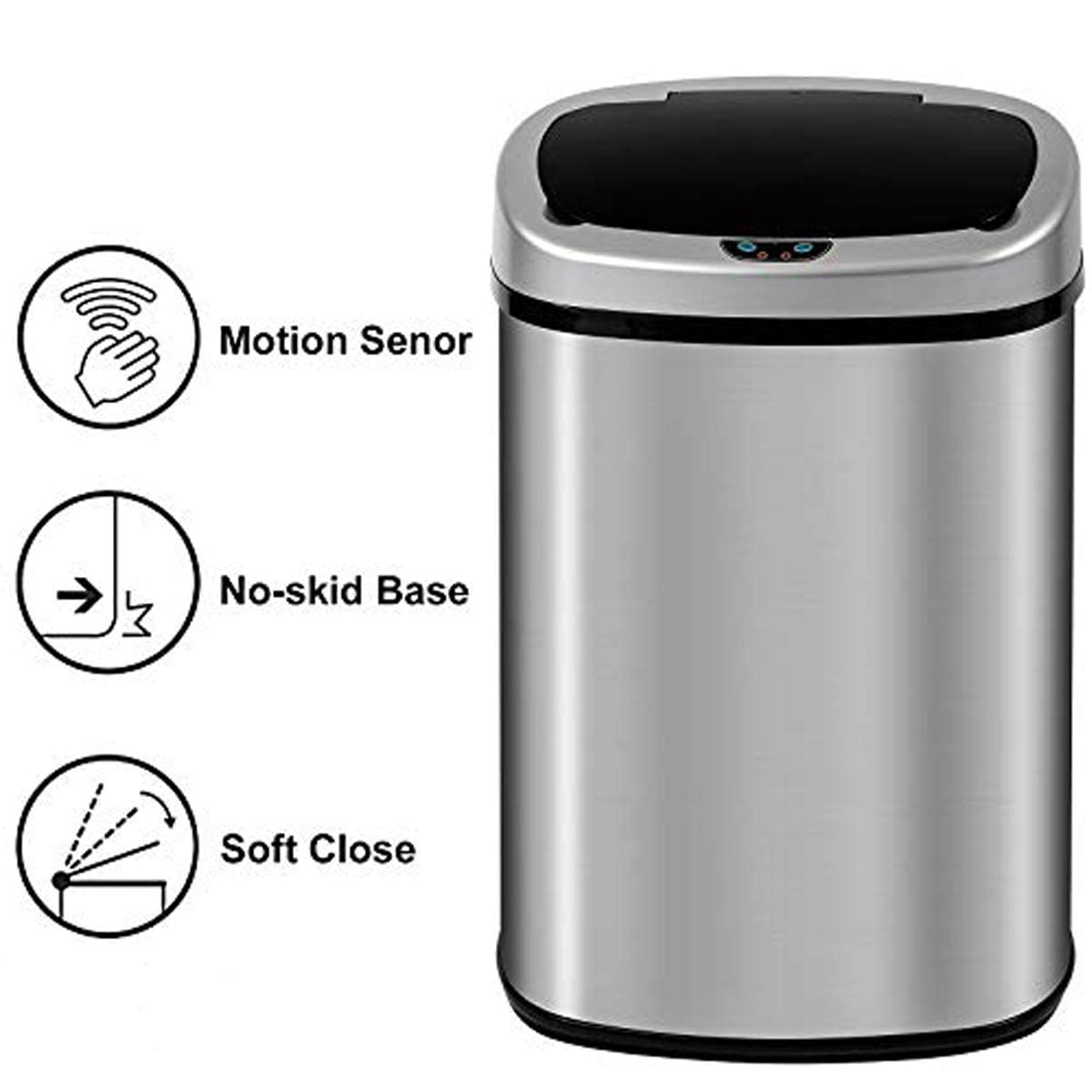 **13 Gallon Automatic Touchless Trash Can with Lid - Slim Stainless Steel Sensor Waste Bin for Kitchen, Home, Office (50L, Silver) | Hands-Free, Hygienic & Space-Saving for Living Room, Bedroom & More**
