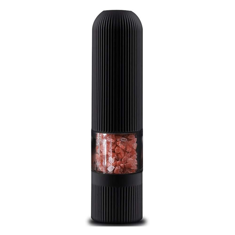 Electric Salt and Pepper Grinder Set - Adjustable Ceramic Mill with Stainless Steel & Glass Body - One-Touch Thumb Push Button Spice Dispenser - Perfect for Kitchen, Dining Table & Outdoor BBQ
