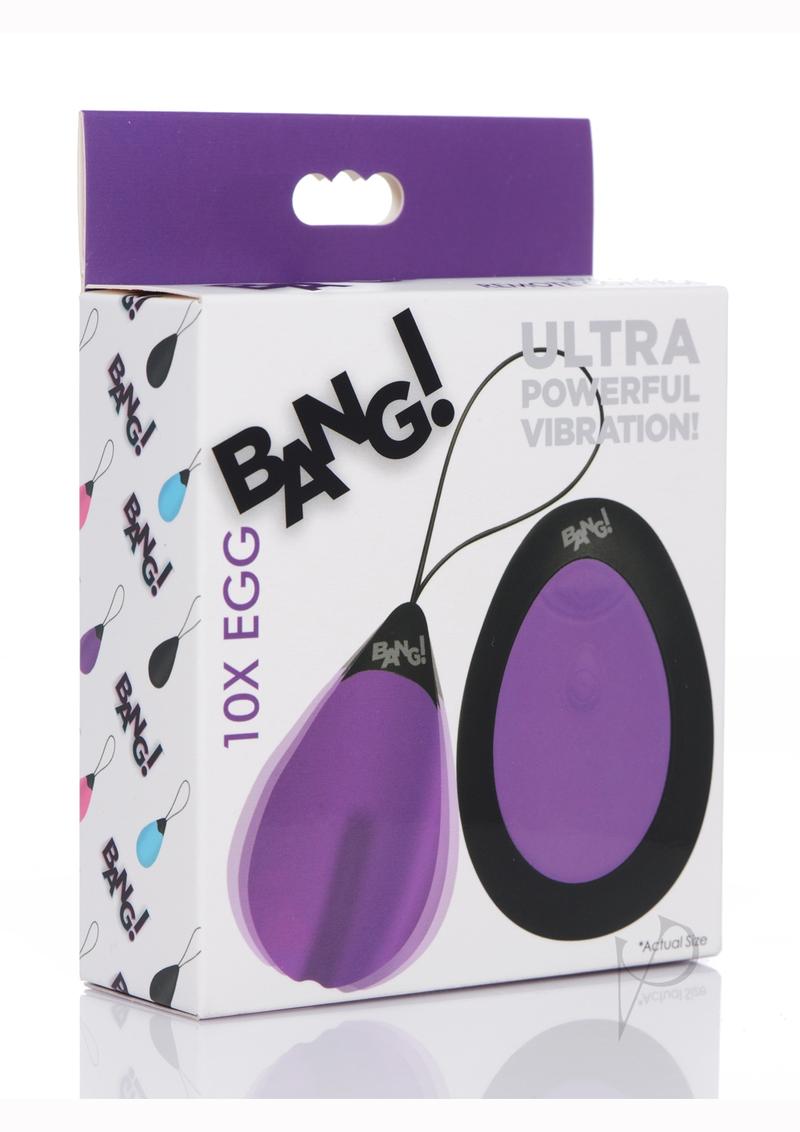 10X Rechargeable Silicone Vibrating Egg with Wireless Remote Control - Purple | Powerful G-Spot & Clitoral Stimulator for Couples Play & Solo Pleasure