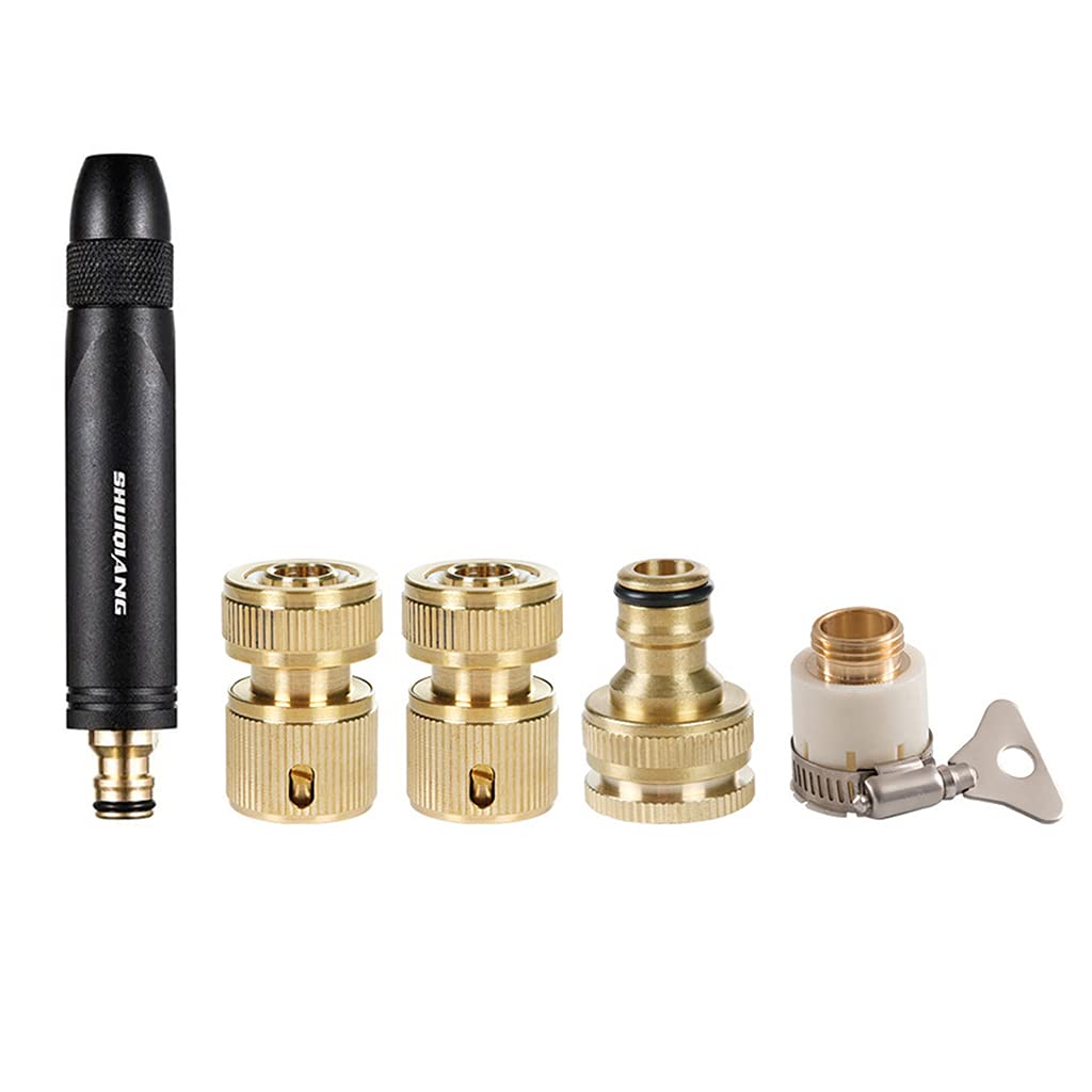 QUQUTWO Upgraded Copper Water Sprayer - 1.14x6.88 Inch Multifunctional Direct Spray Nozzle for Car Washing, Home Cleaning & Garden Care (Black) | Perfect for Vehicle Detailing, House Cleaning & Plant Watering