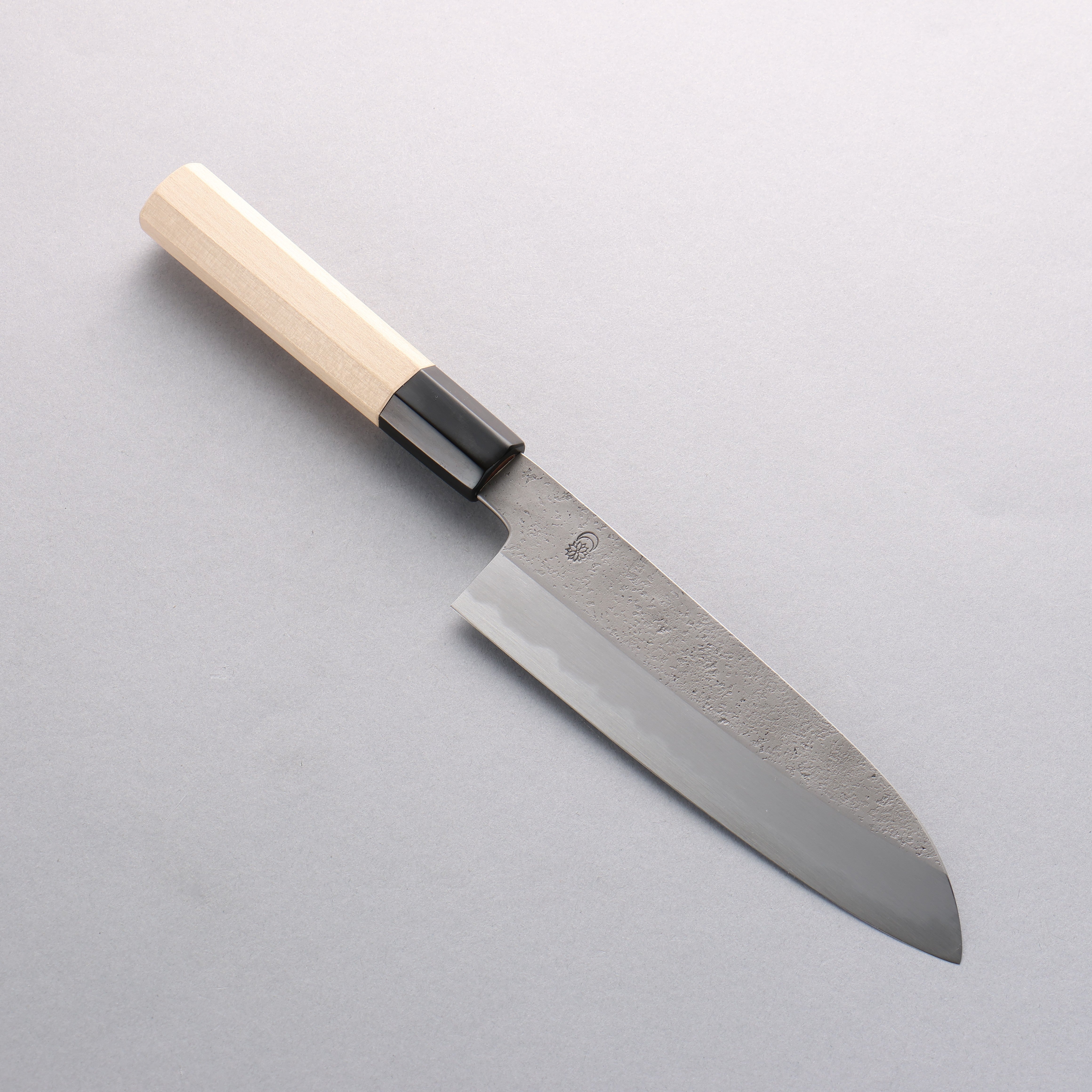 Premium Kikuzuki White Steel No.2 Nashiji Santoku Knife 180mm with Magnolia Wood Handle - Perfect for Slicing, Dicing & Chopping Vegetables, Meat & Fish in Professional & Home Kitchens