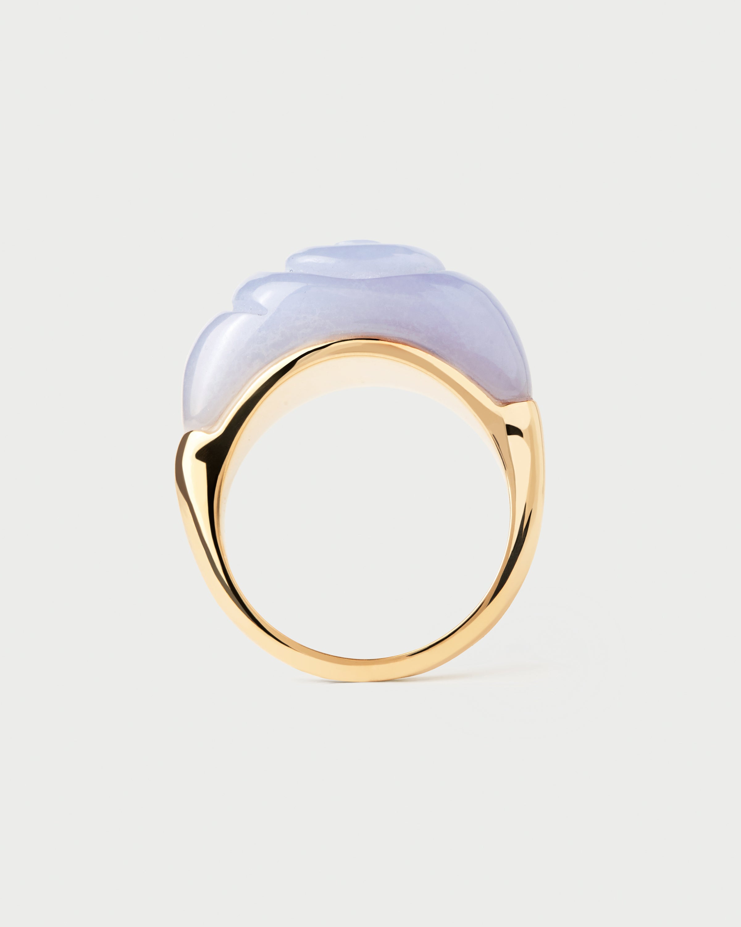 Blue Lace Agate Shell Ring - Elegant Boho Jewelry for Women - Perfect for Beach Weddings, Summer Parties & Everyday Wear