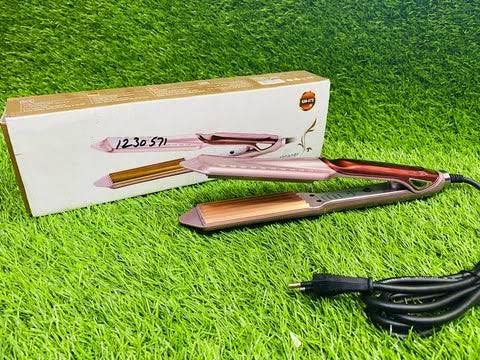 Professional Hair Crimper with Wide Gold Plates & Temperature Control - TH-473 | Creates Big, Long-Lasting Waves & Crimps | Perfect for Women & Girls | Salon-Quality Styling at Home for Parties, Weddings & Everyday Looks