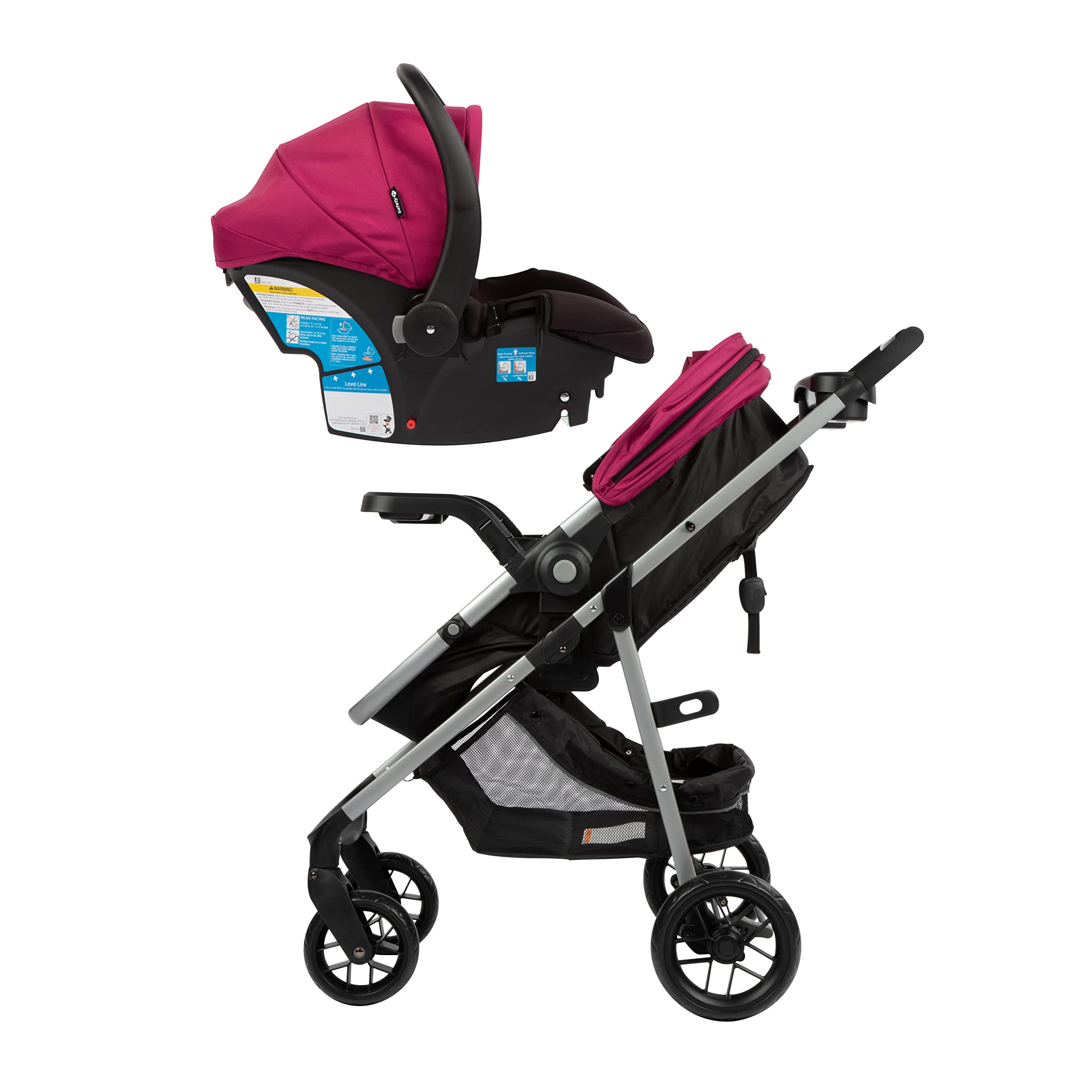 Safety 1st Grow and Go Flex 8-in-1 Convertible Car Seat & Stroller Combo for Infants 4-30 lbs | Baby Travel System with Lightweight Stroller & Secure Car Seat | Orchid Bloom | Perfect for Daily Walks, Shopping Trips & Family Vacations