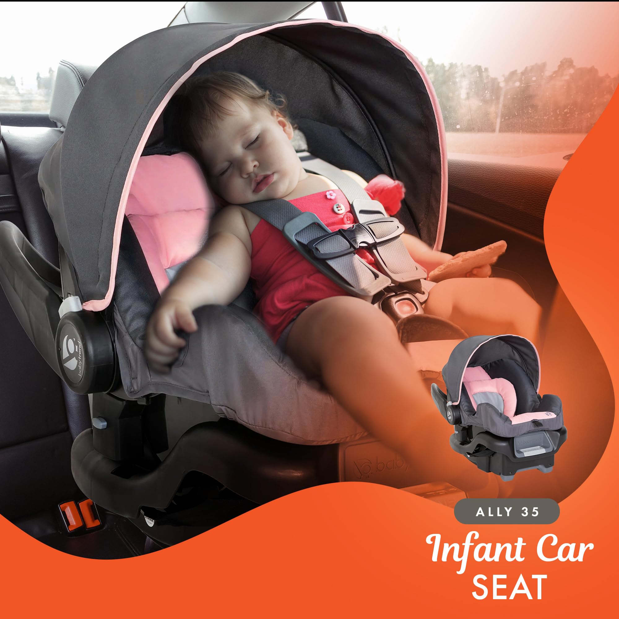 Baby Trend Sonar™ Switch 6-in-1 Modular Stroller Travel System with Ally™ Infant Car Seat - Desert Pink | Convertible Stroller for Newborn to Toddler | Perfect for Shopping, Travel & Daily Walks