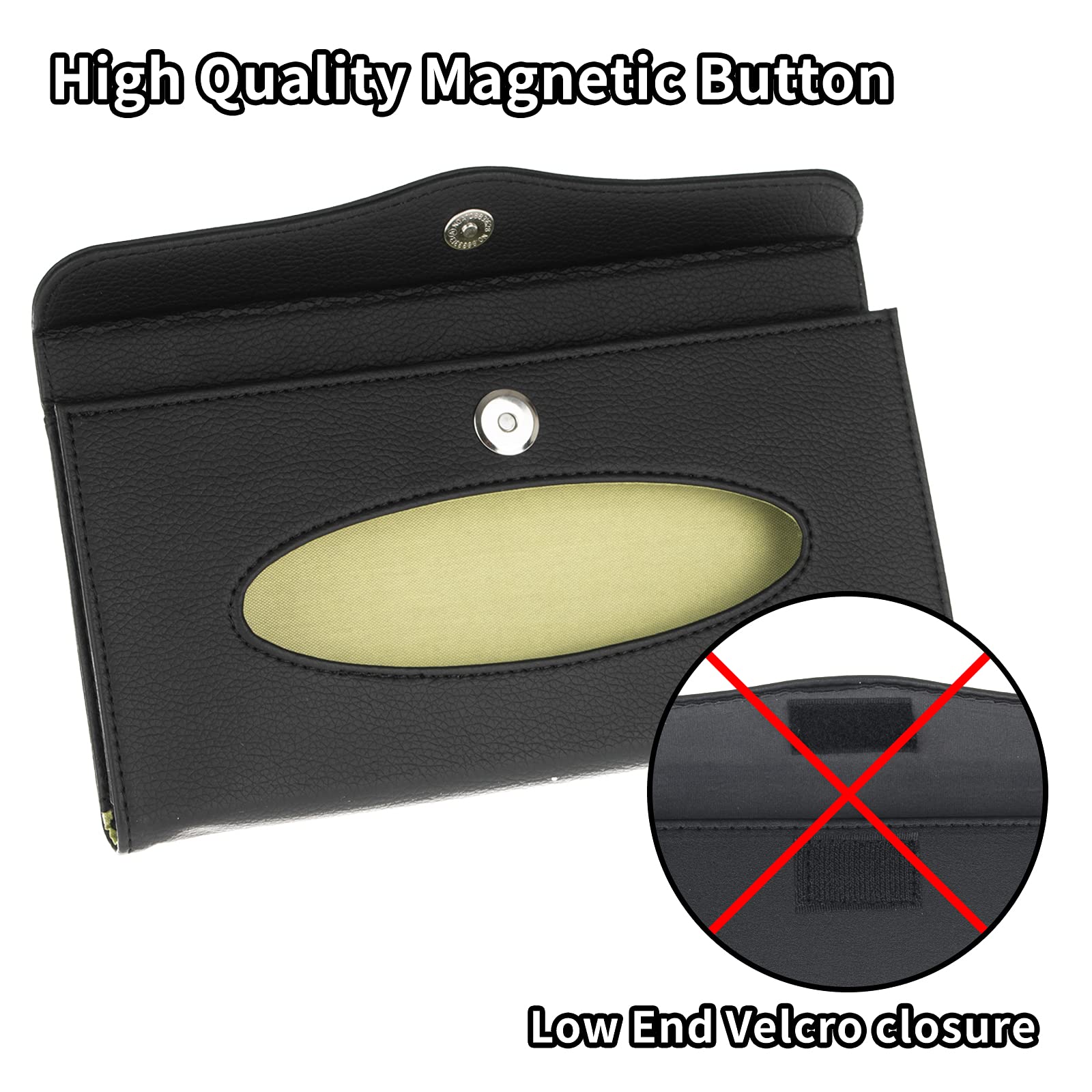 Premium PU Leather Car Visor Tissue Holder - Black Napkin & Tissue Dispenser for Vehicle Backseat | Perfect for Road Trips, Commuting & Family Travel