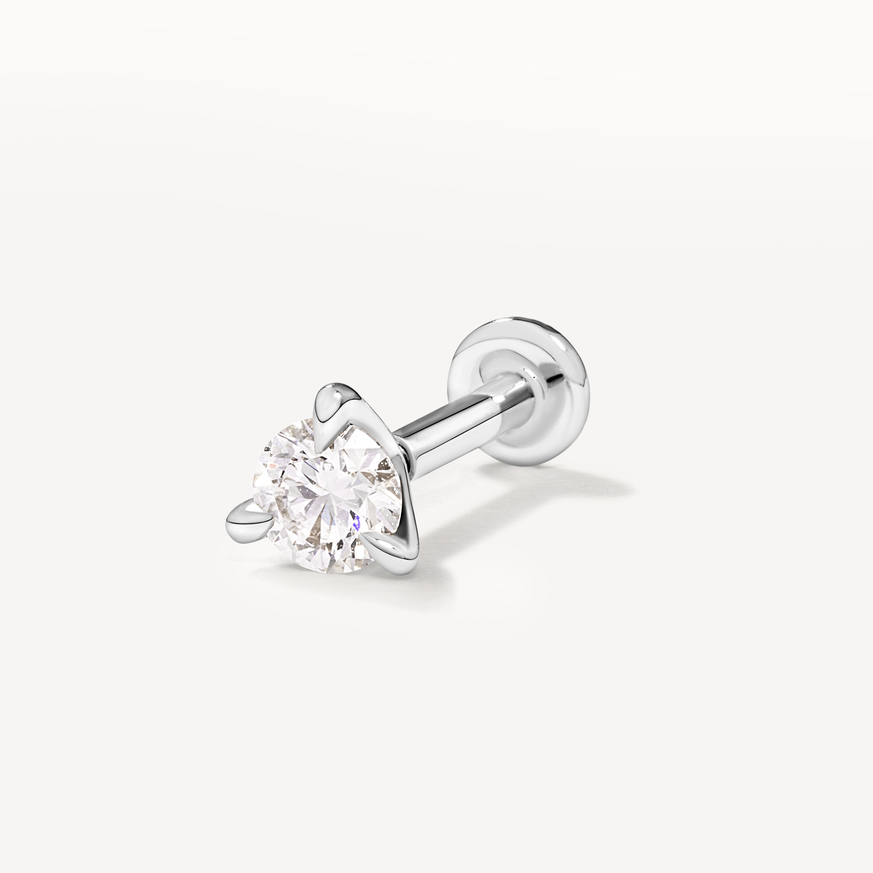 0.10ct Lab Grown Diamond Helix Single Stud Earrings in Sterling Silver - Perfect for Everyday Wear & Special Occasions