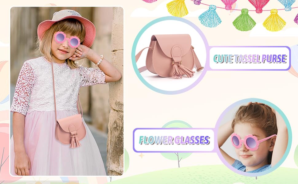 **Girls Crossbody Purse for Kids Age 2-14 | Cute Tassel Shoulder Bag for Toddler & Little Girls | Perfect for School, Travel & Playdates**