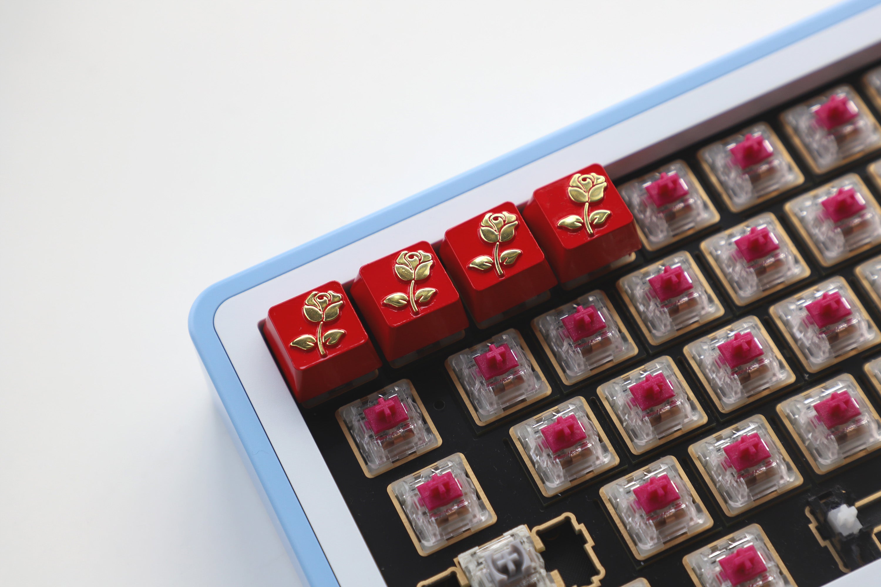 Personalized Rose Metal Keycap - Zinc Alloy Custom Keycap for Mechanical Keyboard, Unique Love Letter Design - Perfect for Gaming, Typing & Gift Giving