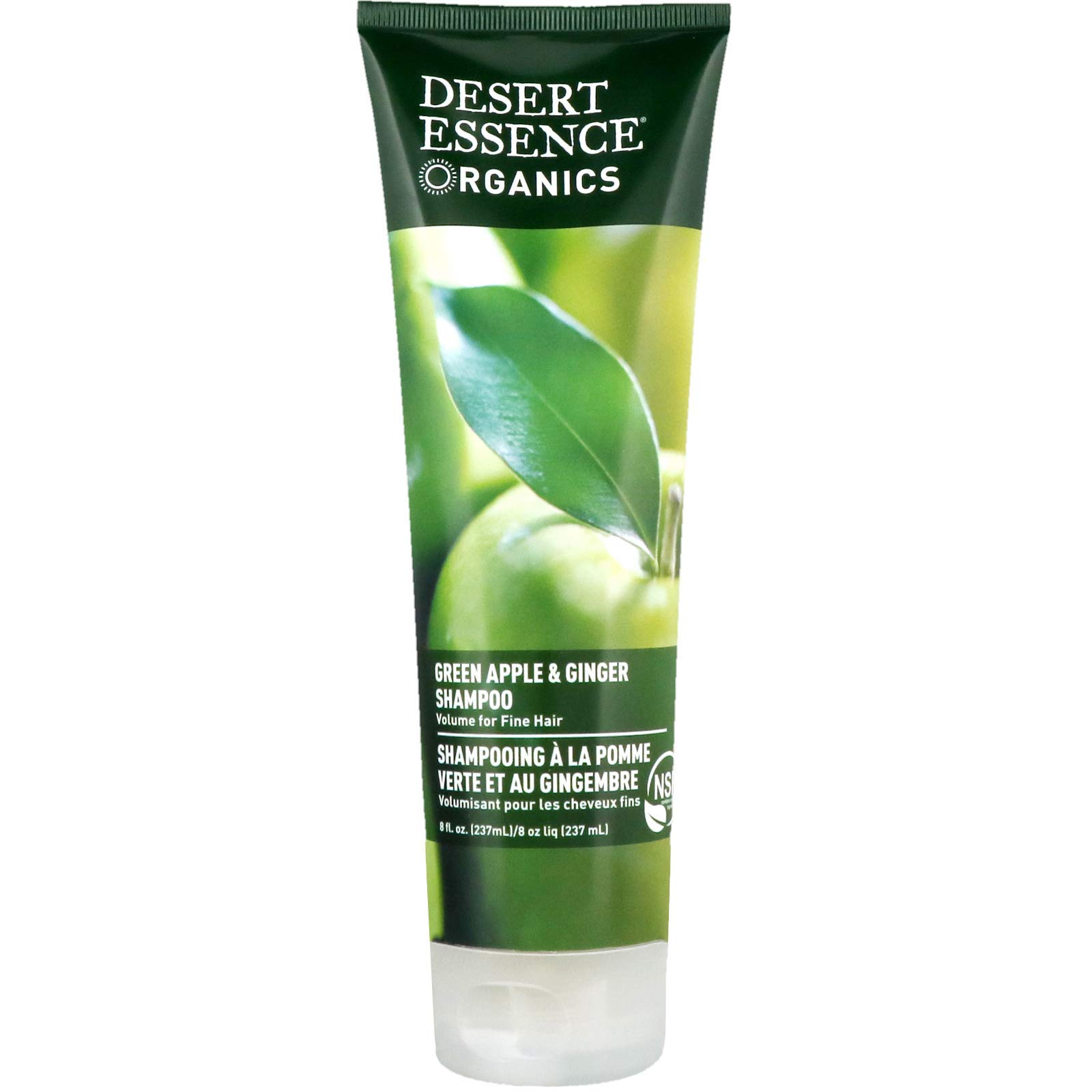 Desert Essence Green Apple & Ginger Organic Shampoo for Dry Hair - Sulfate-Free, Vegan Hair Care for Daily Use at Home & Salon