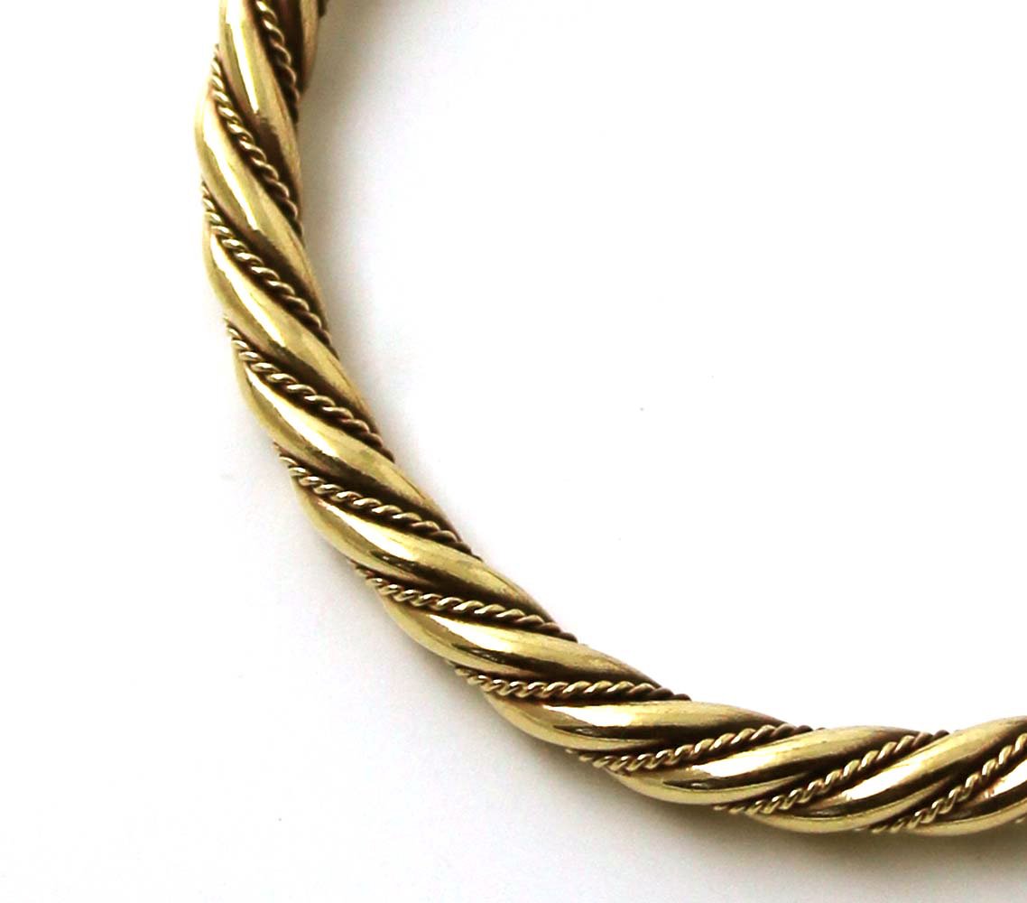 Viking Fenrir Wolf Head Twisted Cable Bangle Cuff Bracelet - Norse Pagan Jewelry for Men & Women - Perfect for LARP, Cosplay, and Viking Theme Events