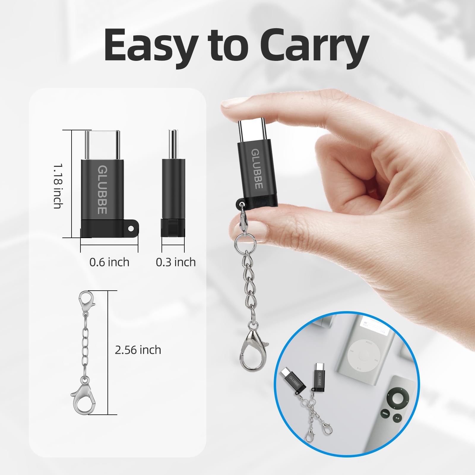 2-Pack USB-C to Lightning Adapter - Female Lightning to Male USB-C Charging Only for iPhone 16/15 Series, Galaxy S24, Pixel 8 Pro & More (Black) | Perfect for Travel, Office & Home Charging Solutions