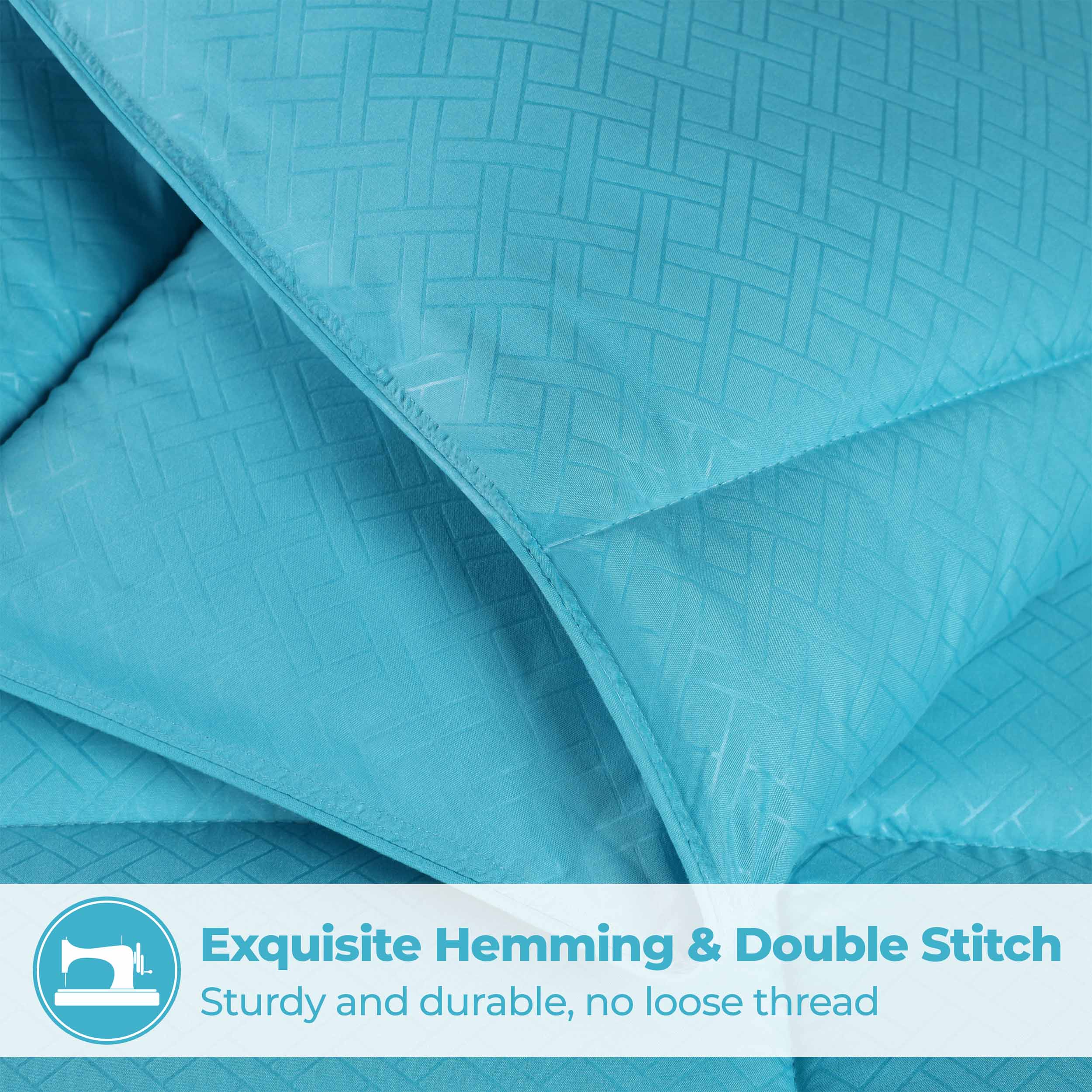 Luxury Basketweave Plush Down Alternative Comforter - Hypoallergenic & Breathable All-Season Bedding for Master Bedroom, Guest Room & Dorm