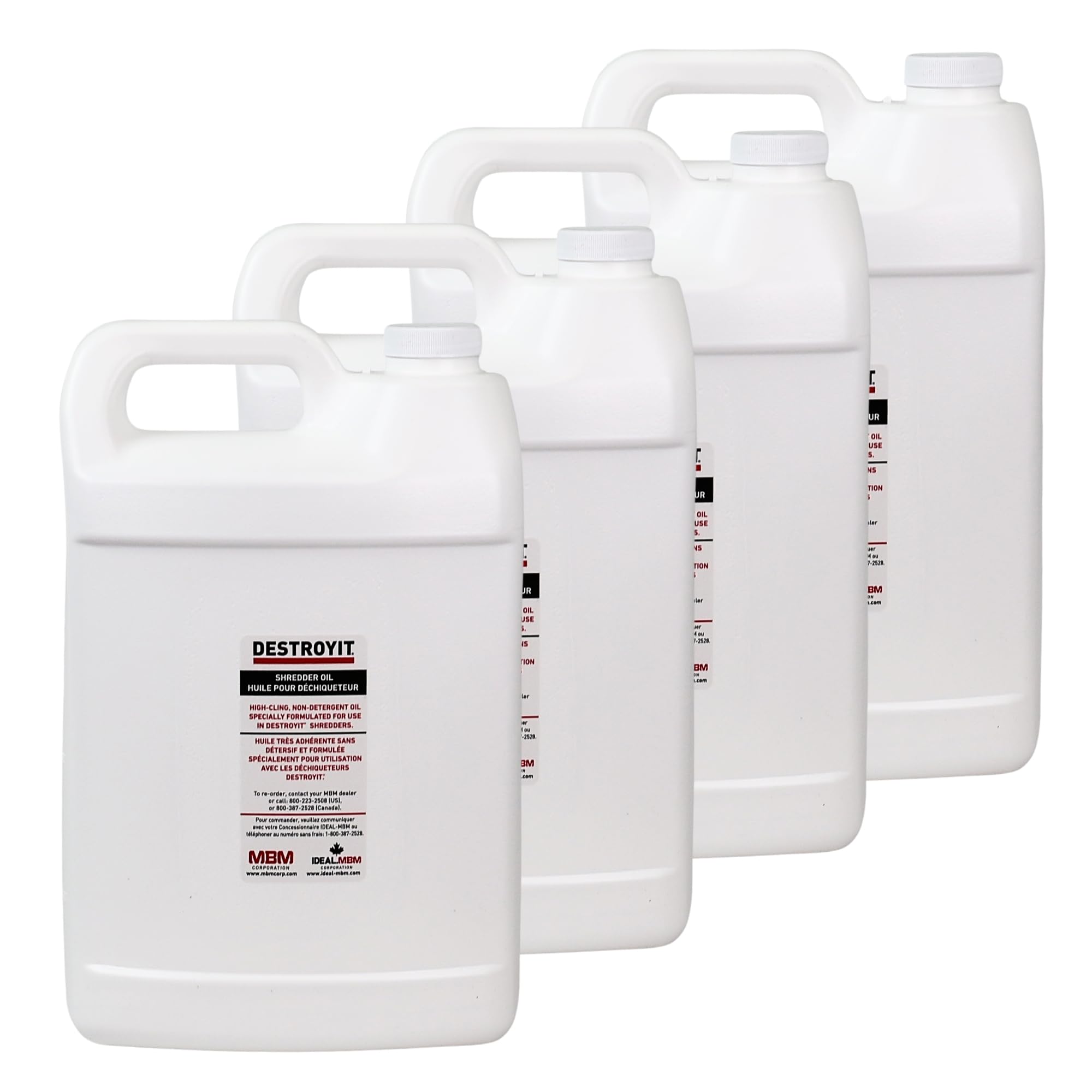 MBM Destroyit Paper Shredder Oil (4 x 1 Gallon Bottles) - Premium Lubricant for High-Security Shredders - Extends Shredder Life & Prevents Jamming - Ideal for Office & Document Destruction Use