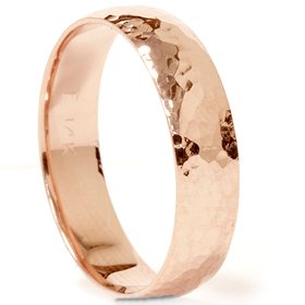 14K Rose Gold Hammered Wedding Band for Men & Women - Perfect for Engagement, Anniversary, and Everyday Wear