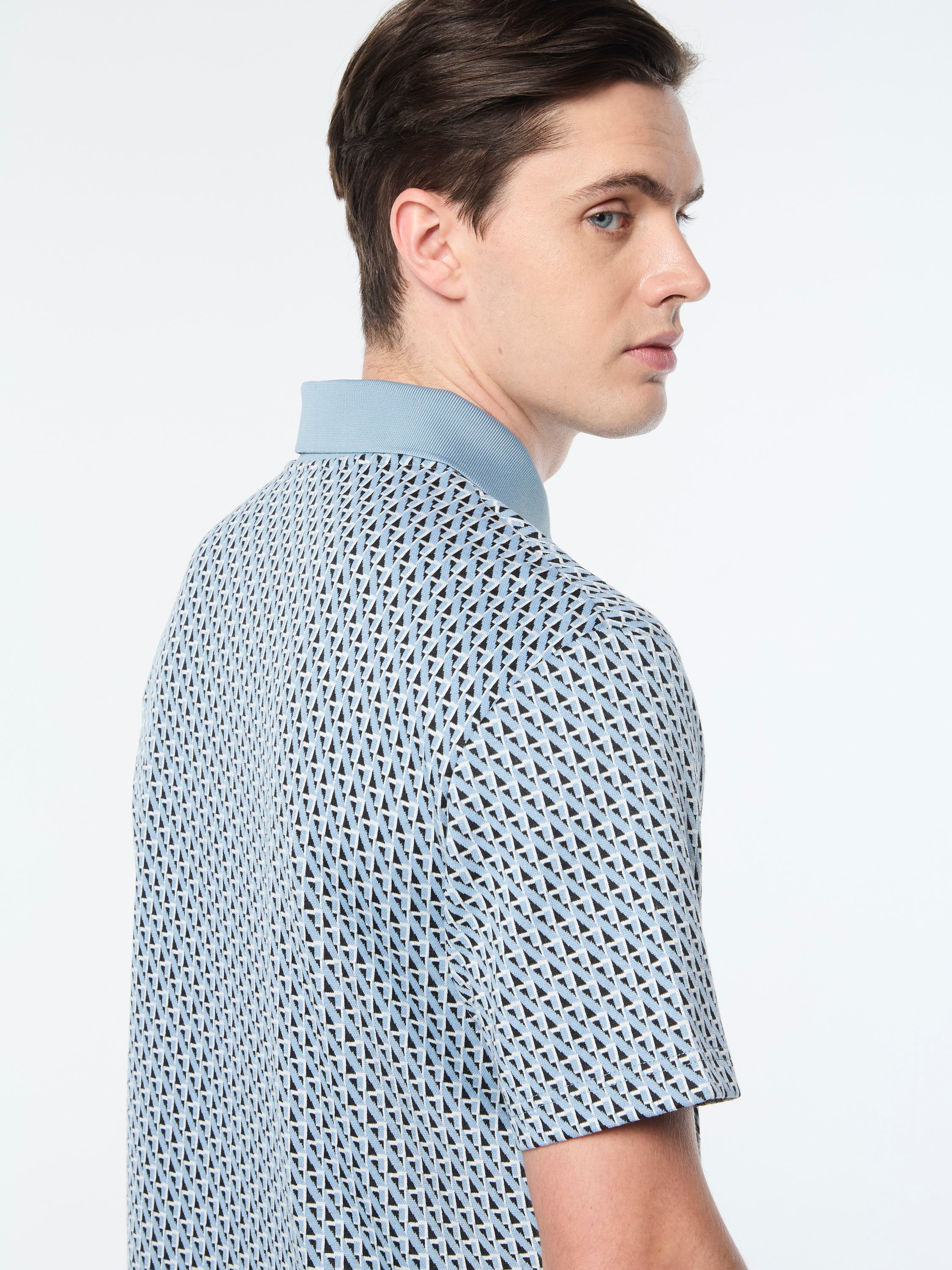 Paolo Knit Polo Shirt for Men - Faded Denim Blue Casual Button Down Shirt | Breathable & Comfortable Cotton Blend | Perfect for Office, Business Casual & Weekend Outings