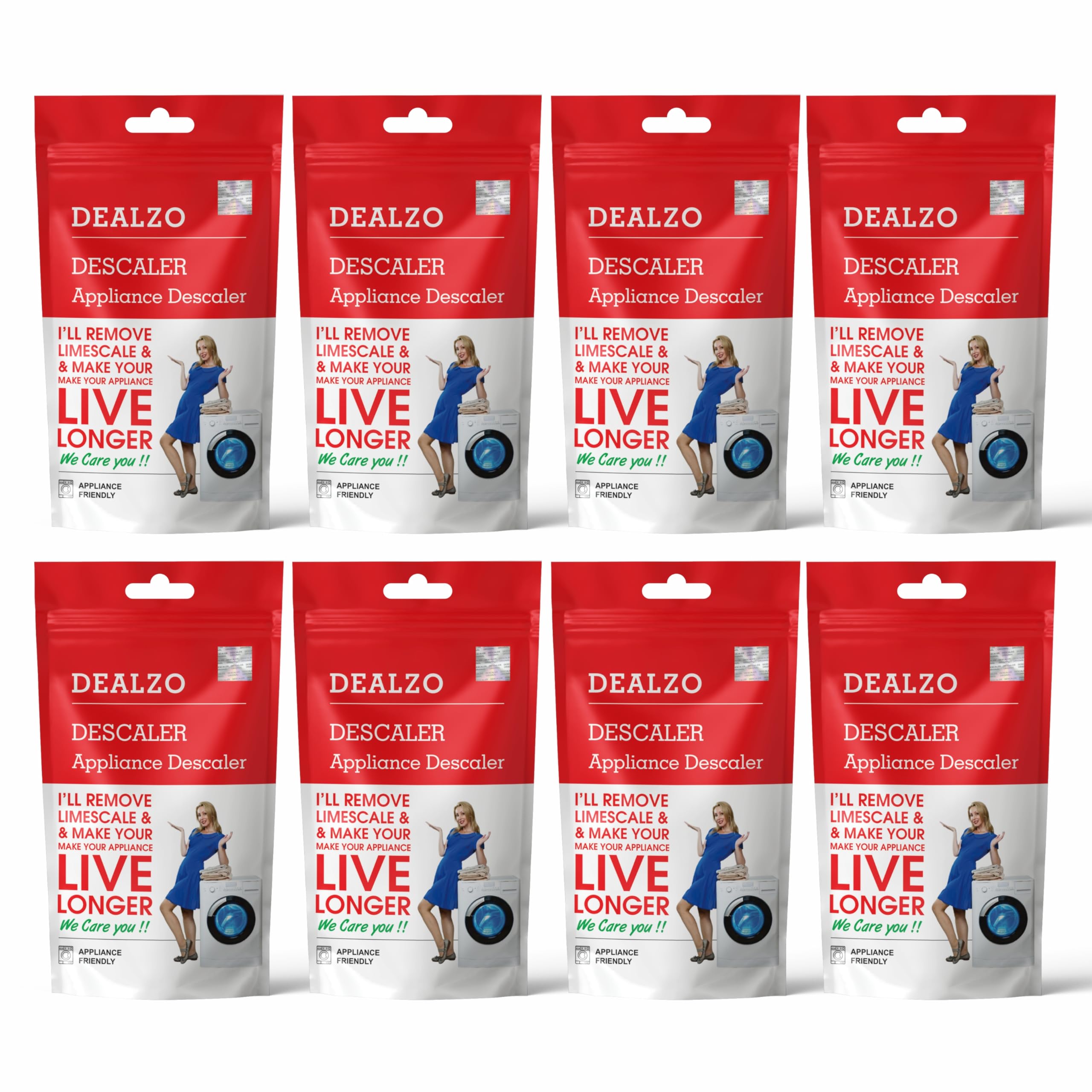 IFB Washing Machine Descaler Powder - Compatible with Front Load & Top Load Washers - Deep Cleaning & Descaling Formula - 100g (Pack of 8) - Removes Limescale, Odors & Residue for Fresh, Hygienic Laundry