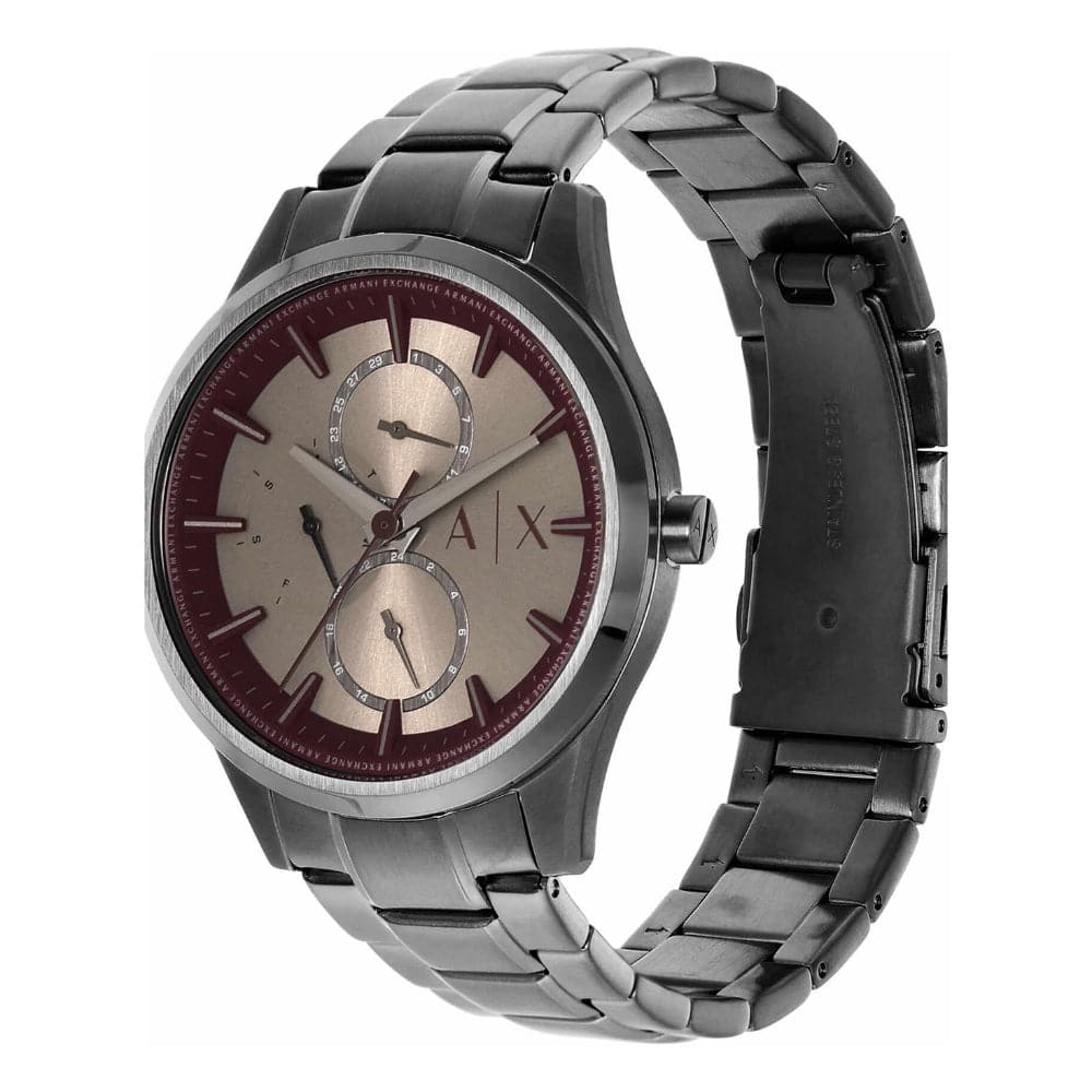 Armani Exchange AX1877 Men's Chronograph Watch - Grey Stainless Steel Strap for Business & Casual Wear | Water Resistant Fashion Watch for Men
