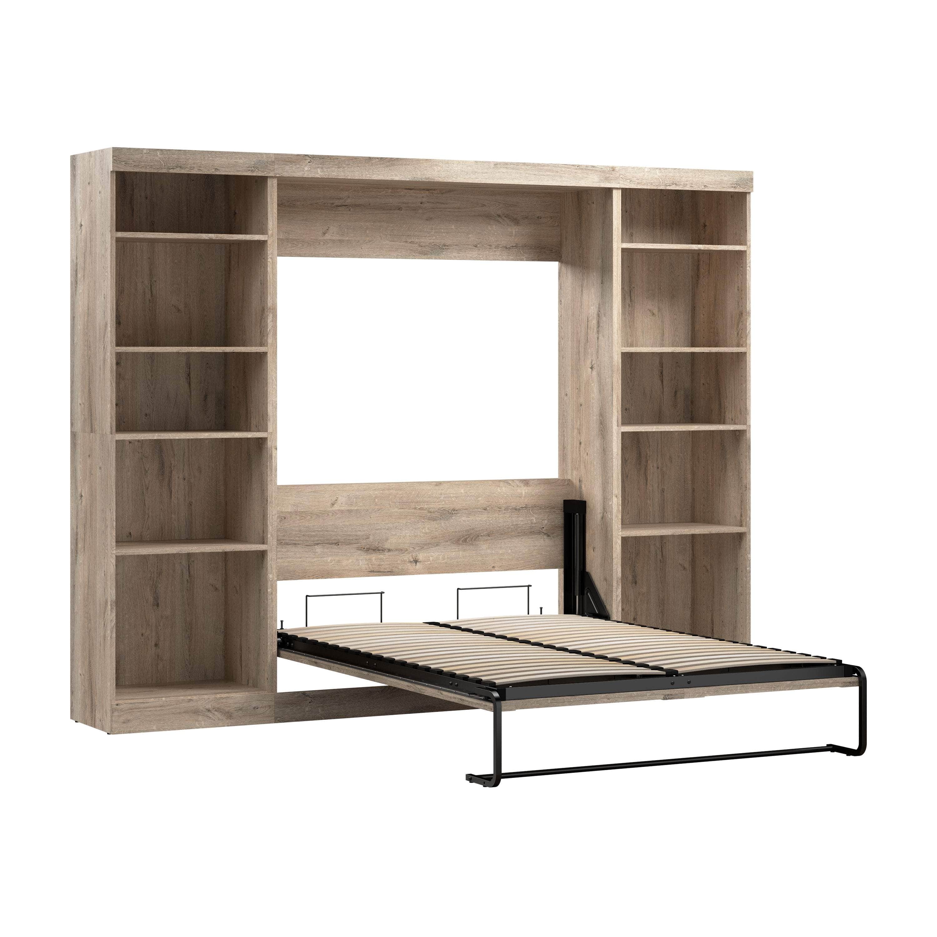 Space-Saving Full Murphy Bed with 2 Storage Units (109W) - 7 Color Options for Home, Office, or Guest Room Use