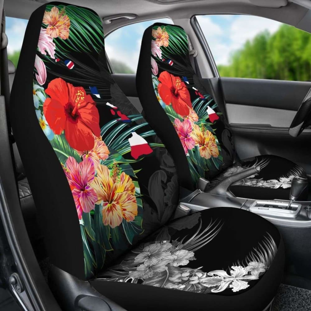 Alohawaii Hawaiian Map Hibiscus Car Seat Covers - Waterproof & Universal Fit for Cars, Trucks, SUVs - Perfect for Beach Trips, Summer Drives & Tropical-Themed Vehicles