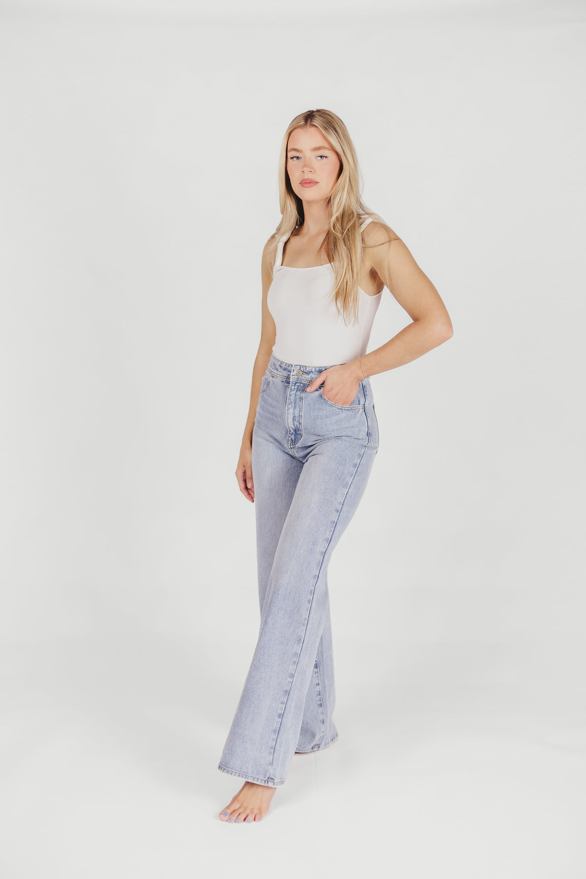 Finley Off White Bodysuit with Chain Straps - Sexy Women's Fashion Top for Night Out, Party & Date Night