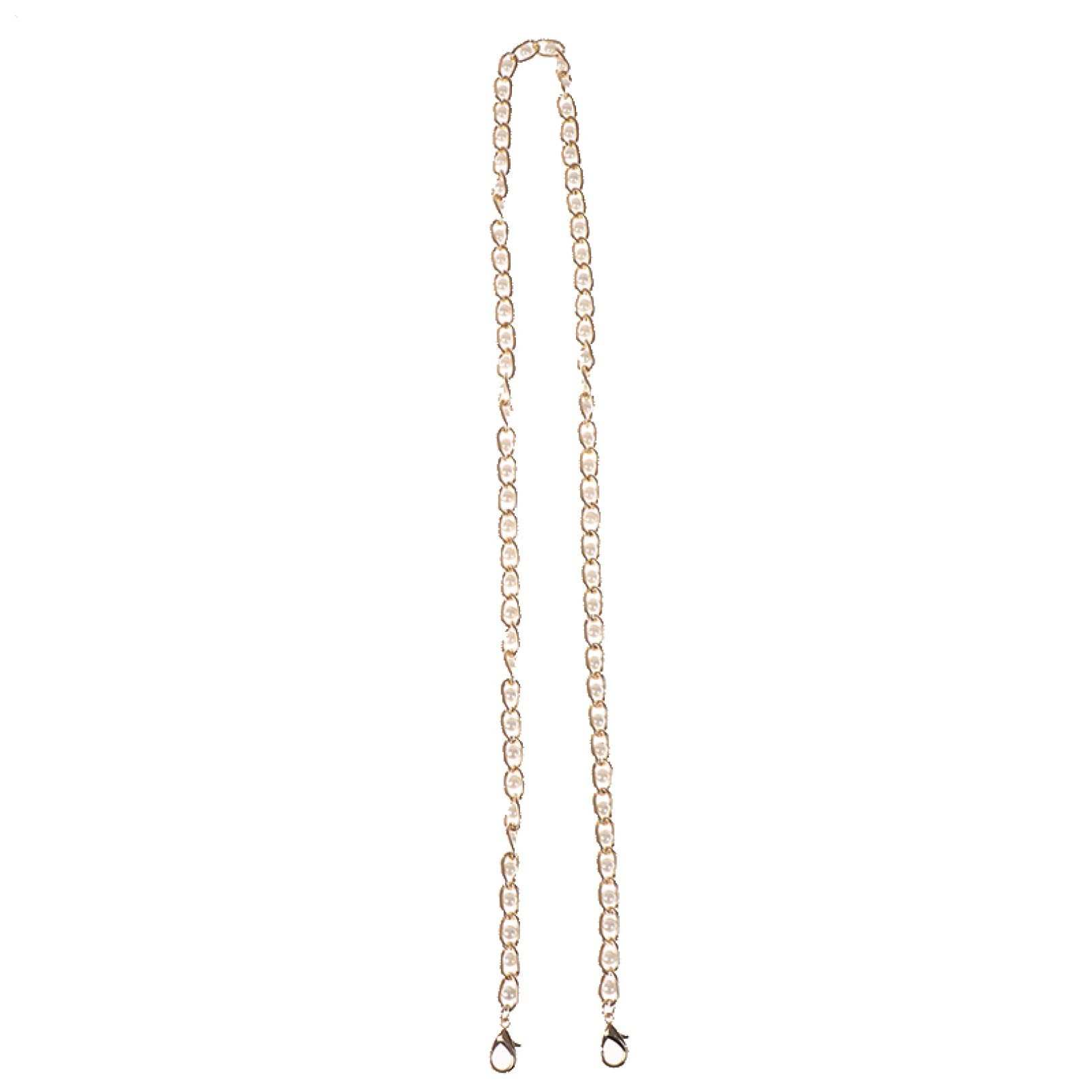Elegant Metal Bag Chain with Small Imitation Pearls - Crossbody Purse Strap Replacement, Handbag Handle Accessory for Women | Perfect for Tote Bags, Evening Purses & Boho Fashion Accessories