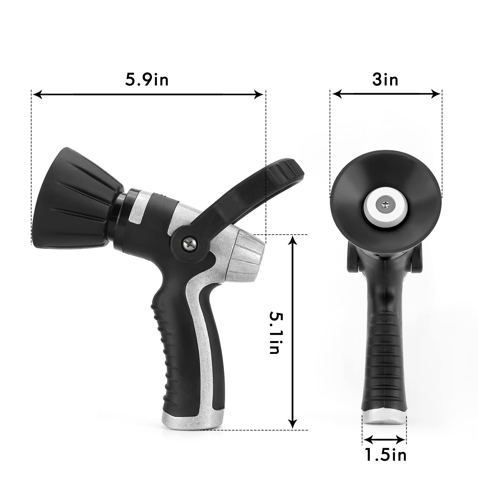 Heavy Duty Metal Garden Hose Nozzle - High Pressure Water Sprayer for Cleaning, Watering Plants, Washing Cars & Bathing Pets | Perfect for Outdoor, Lawn, Garden & Home Use