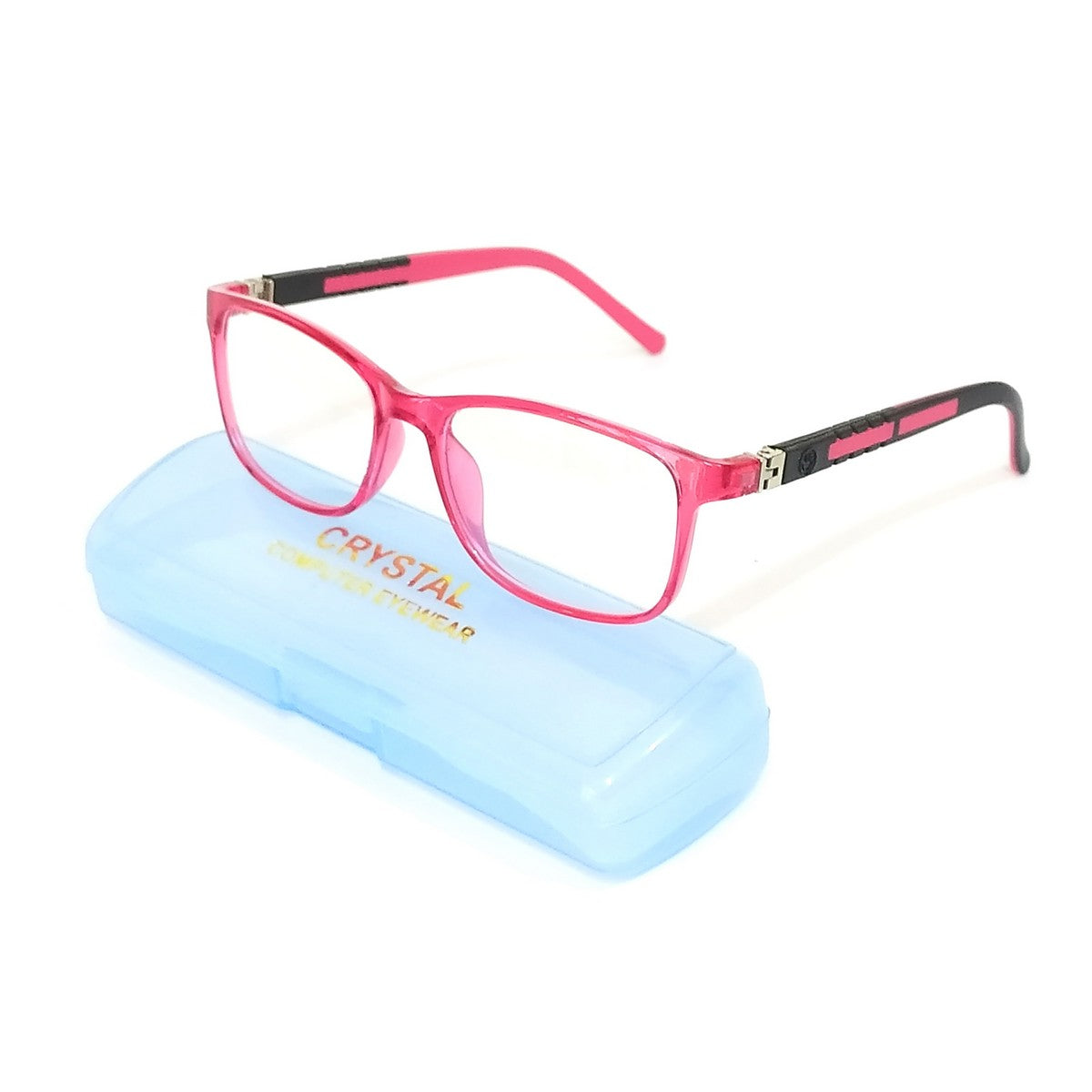 Vibrant Transparent Red Square Kids Blue Light Blocking Glasses for Children 6-10 Years - Protect Eyes from Digital Screens for School, Gaming & Online Learning