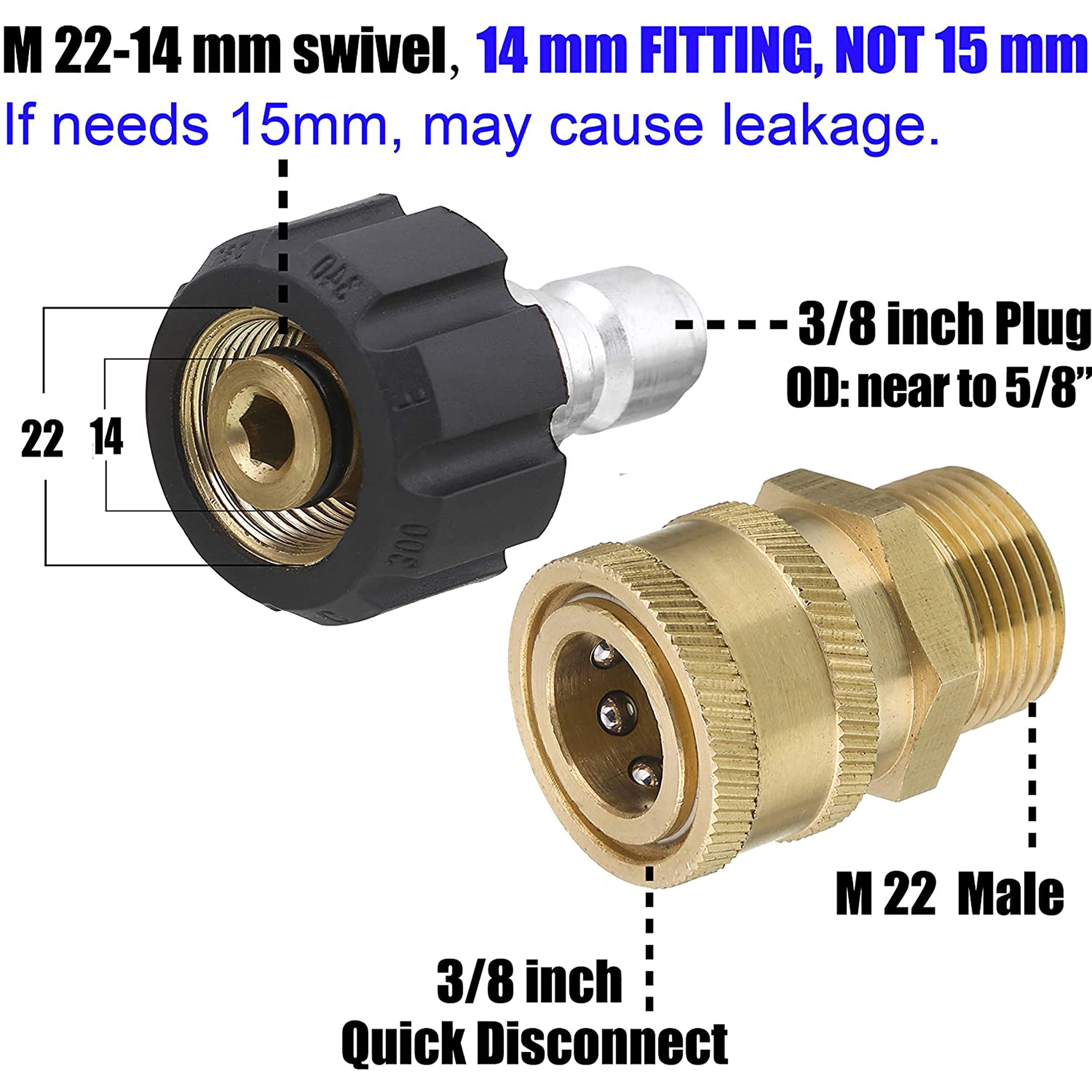 M MINGLE Ultimate Pressure Washer Adapter Set - 6 Nozzle Tips & Quick Connect for 1/4 Inch Spray Gun - High Pressure Washer Accessories for Car Washing, Home Cleaning & Outdoor Use