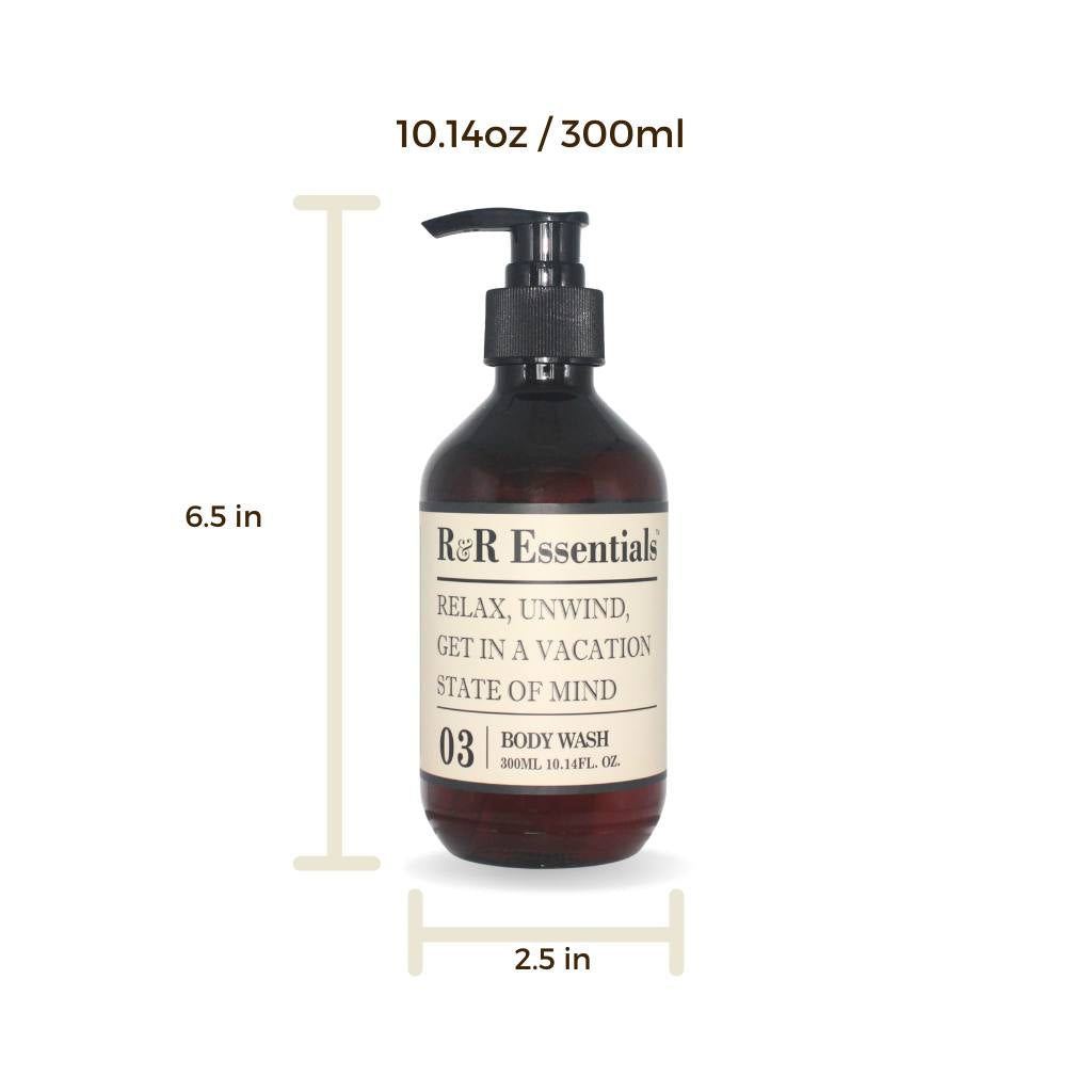 R&R Essentials Refillable Pump Bottles for Shower Gel | Eco-Friendly & Travel-Friendly Bathroom Essentials | Perfect for Home, Gym, and Travel Use