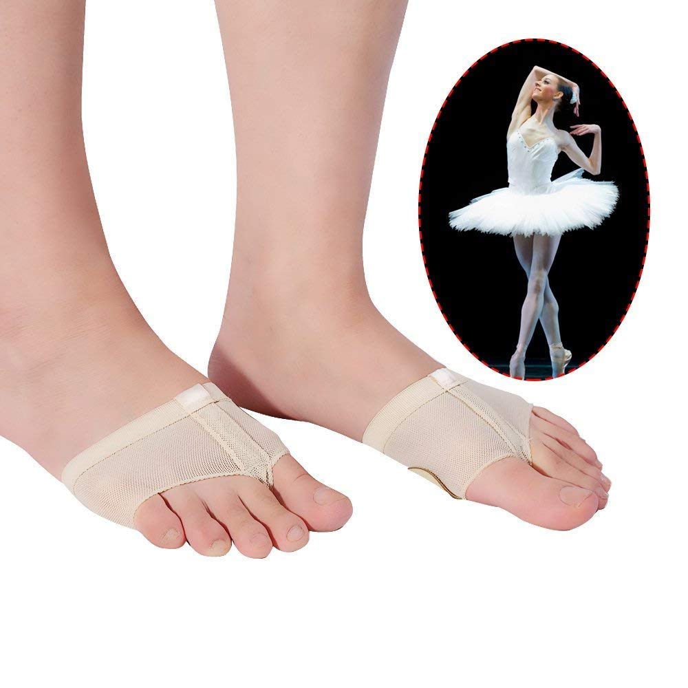 Dance Foot Thongs & Lyrical Ballet Shoes - Thong Toe Paws, Belly Dance Paw Pad Half Sole (M) for Ballet, Contemporary, and Lyrical Performances