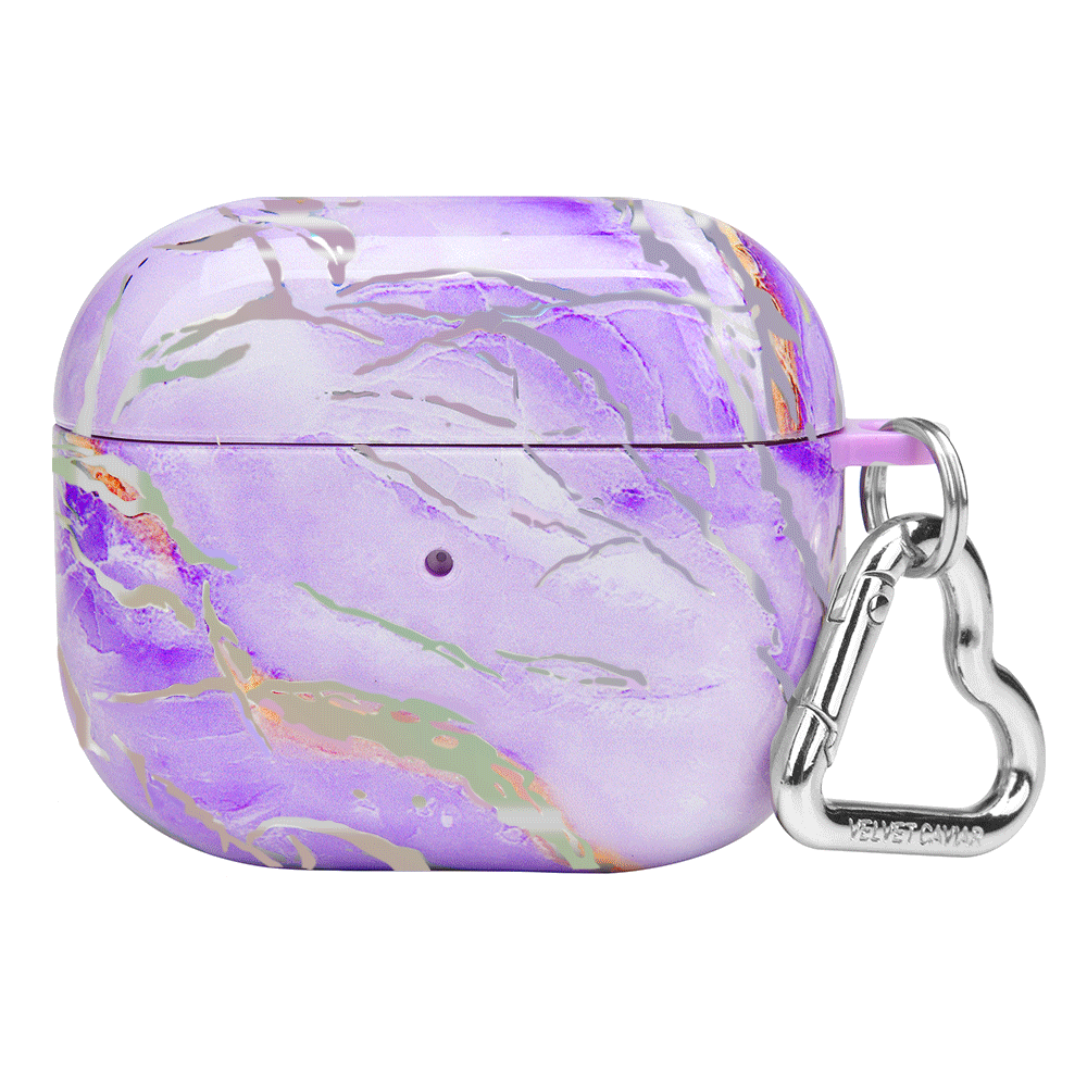 Purple Holographic Moonstone AirPod Case - Protective Cover for AirPods Pro/1/2/3 - Stylish & Durable for Daily Use, Travel, and Gym